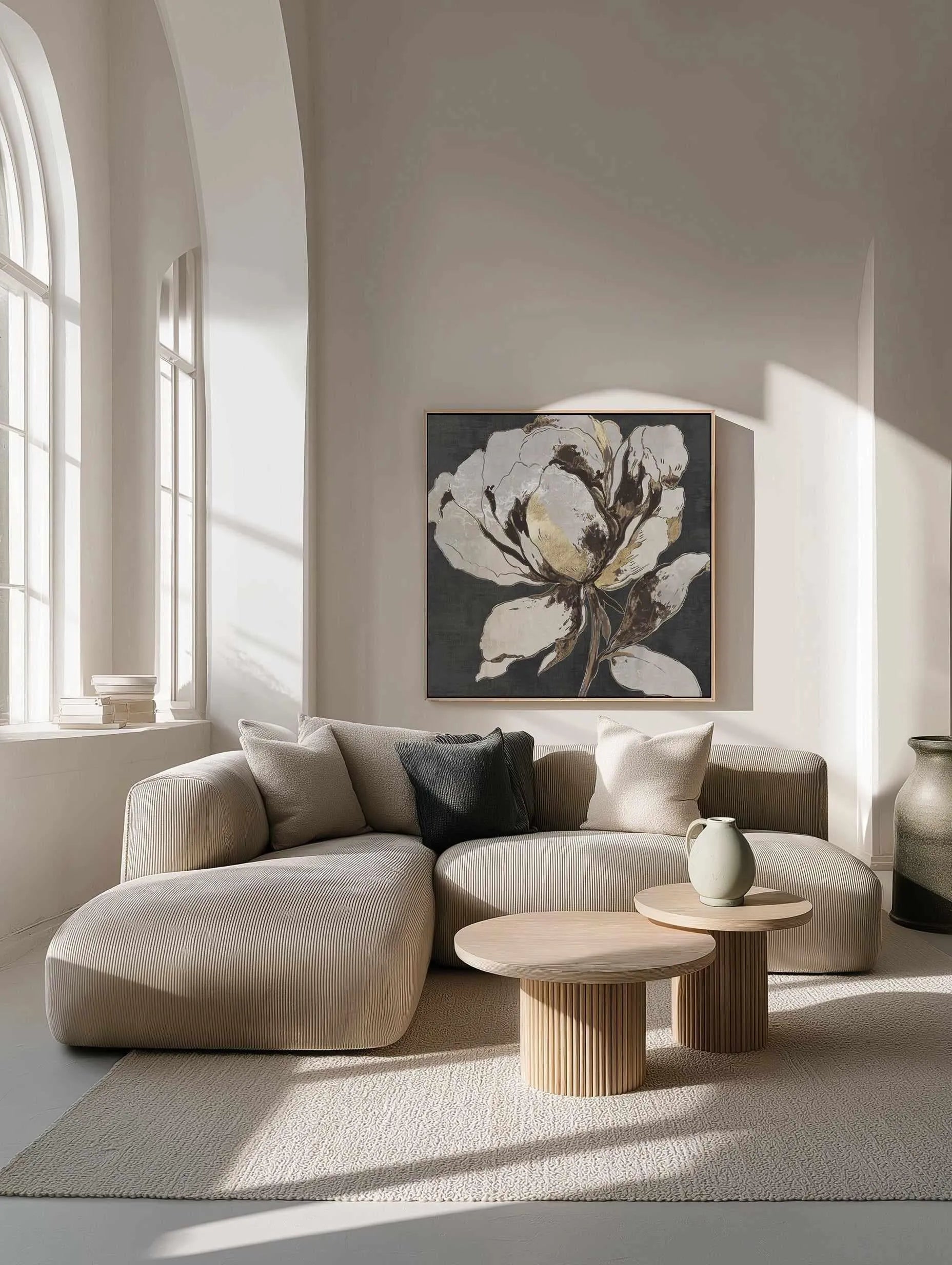 Golden Flower II Gold Version | Framed Canvas Art Print from Olive et Oriel where you can shop wallpaper and artworks online