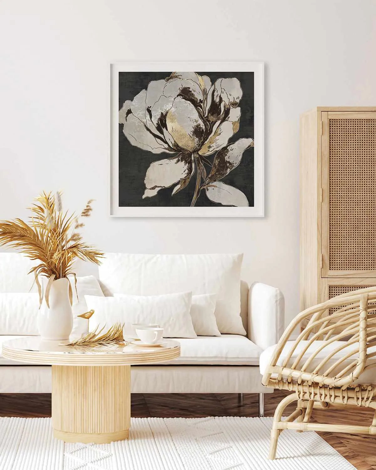 Golden Flower II Gold Version Art Print from Olive et Oriel where you can shop wallpaper and artworks online