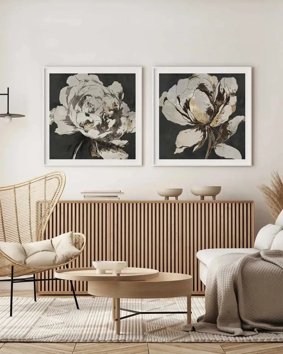 Golden Flower II Gold Version Art Print from Olive et Oriel where you can shop wallpaper and artworks online