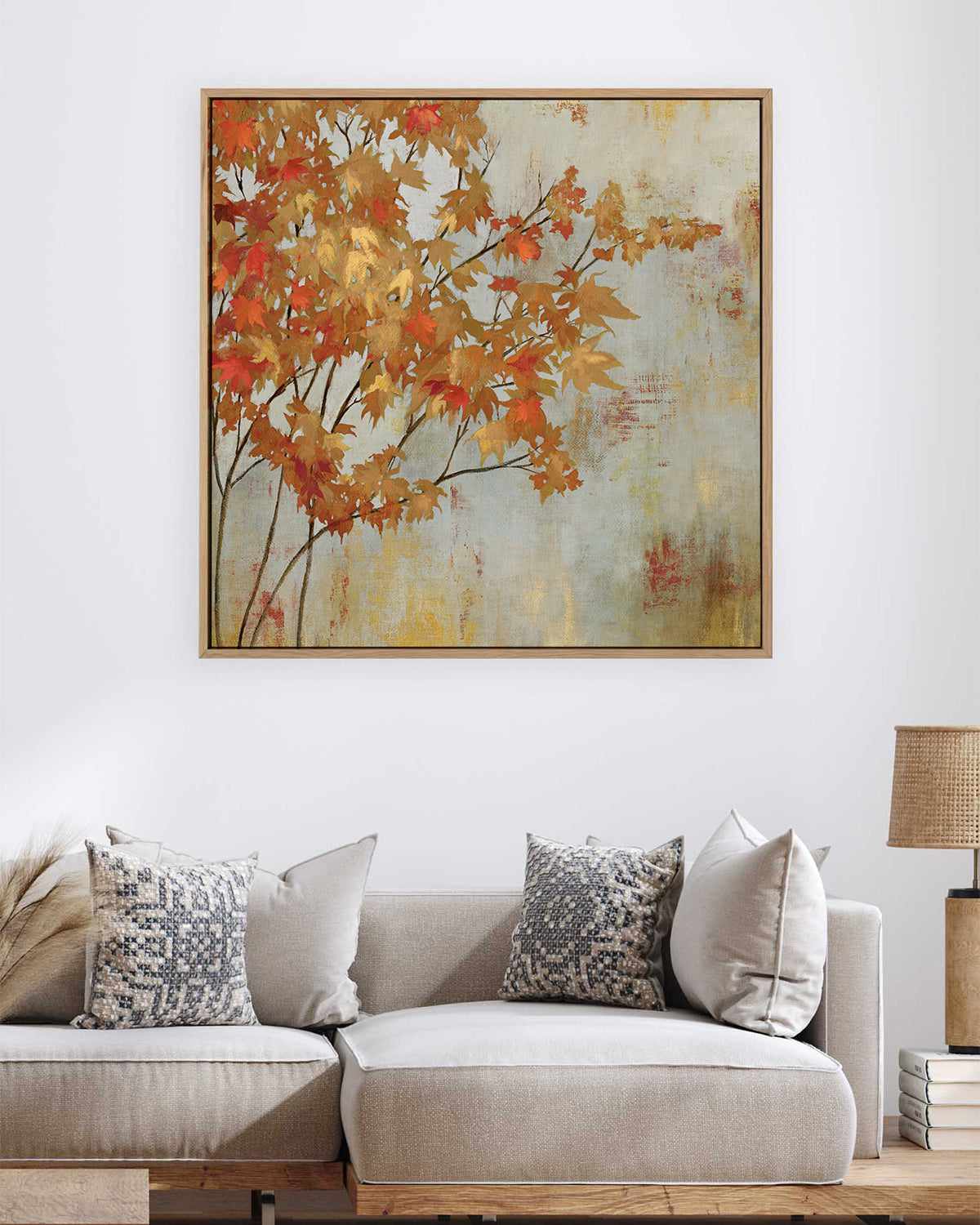 Golden Foliage | Framed Canvas Art Print