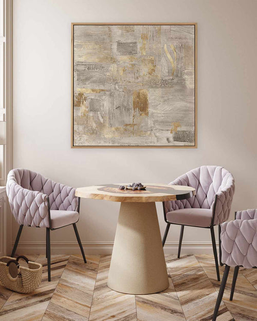 Golden Grid I | Framed Canvas Art Print