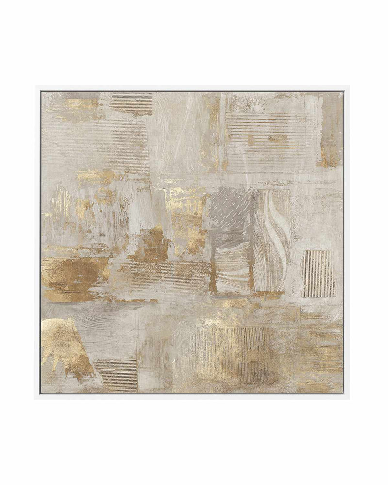 Golden Grid II | Framed Canvas Art Print