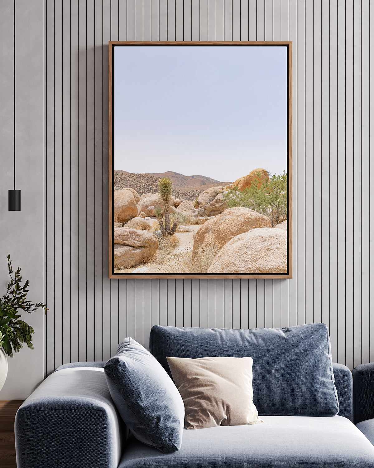 Golden Joshua Tree | Framed Canvas Art Print