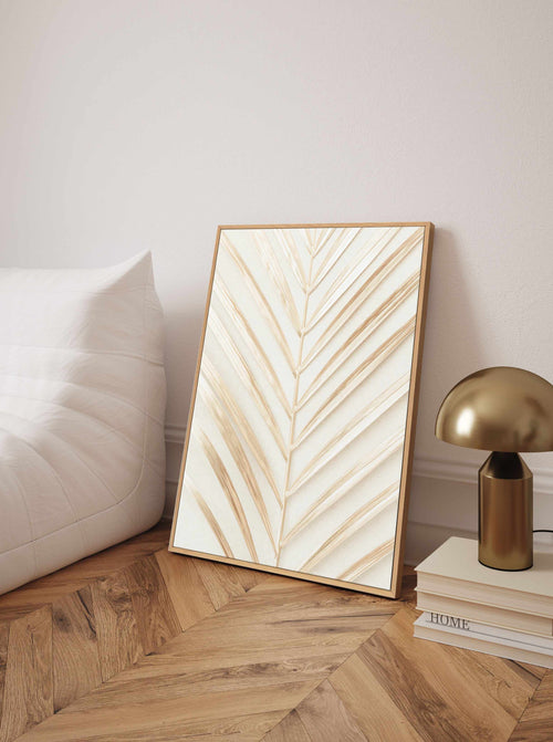 Golden Palm Leaf By Studio III | Framed Canvas Art Print