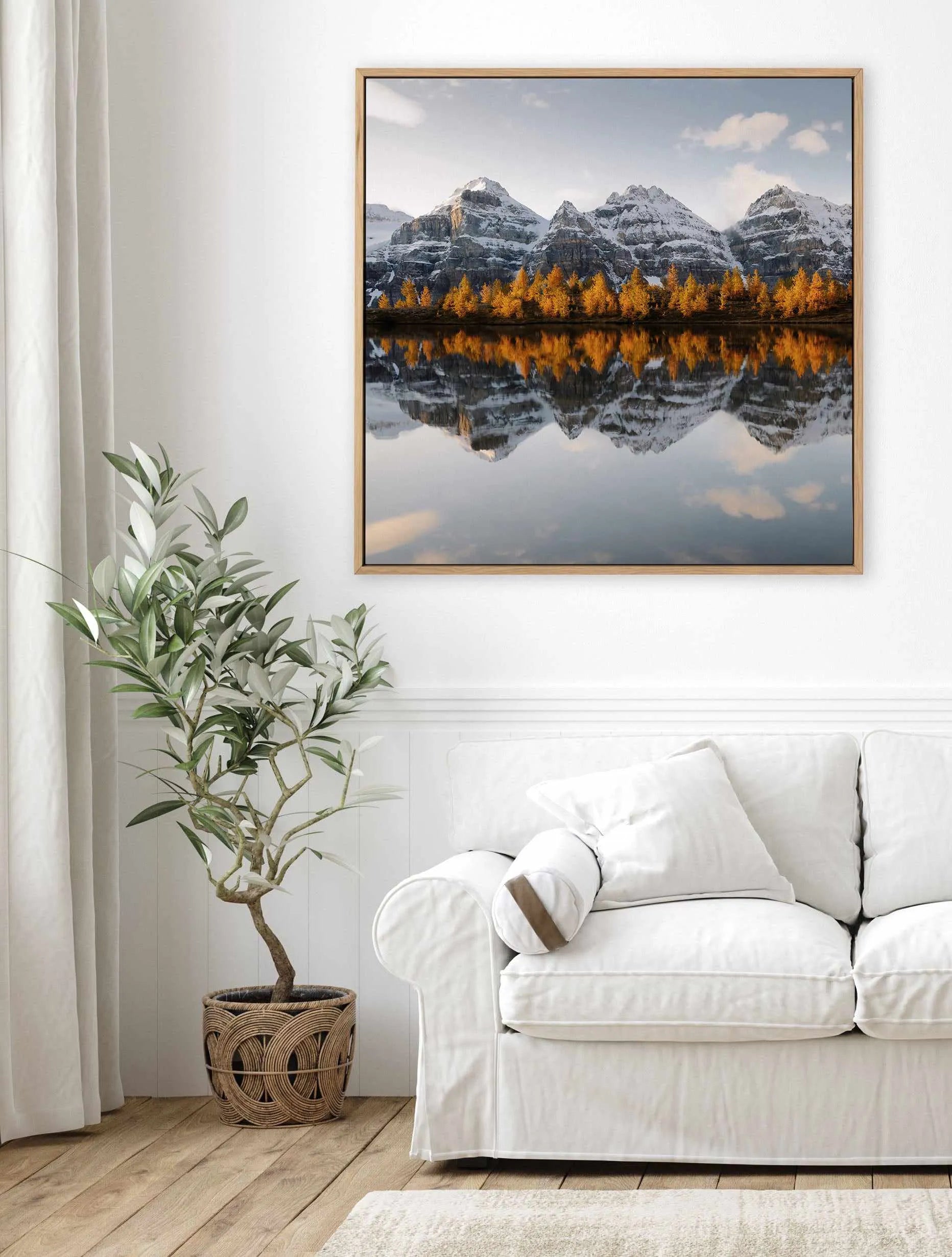 Golden Pines by Kalen X | Framed Canvas Art Print from Olive et Oriel where you can shop wallpaper and artworks online