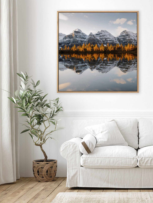 Golden Pines by Kalen X | Framed Canvas Art Print