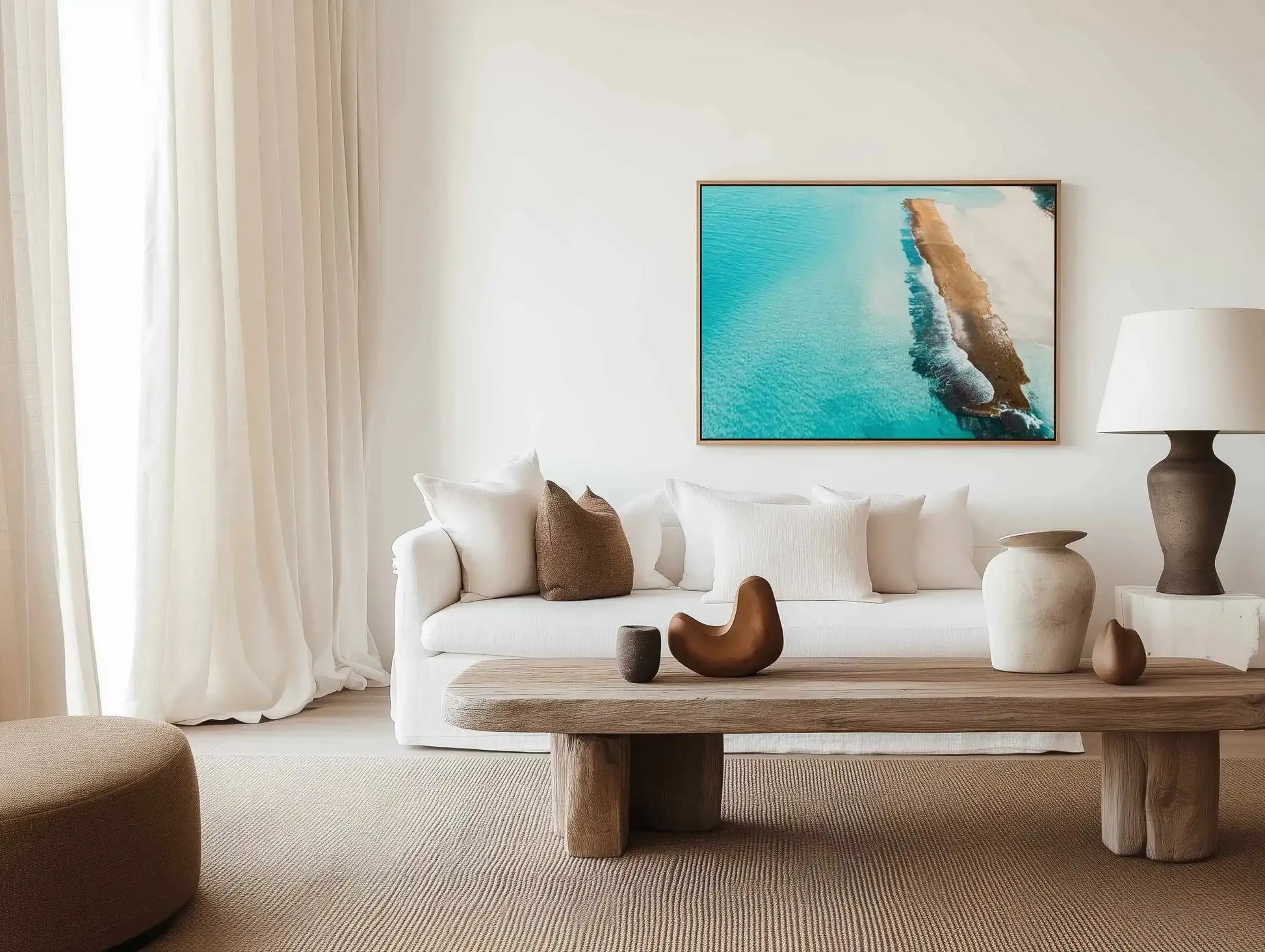 Golden Reef, Esperance | Aerial Photo Wall Framed Canvas Art Print from Olive et Oriel where you can shop wallpaper and artworks online