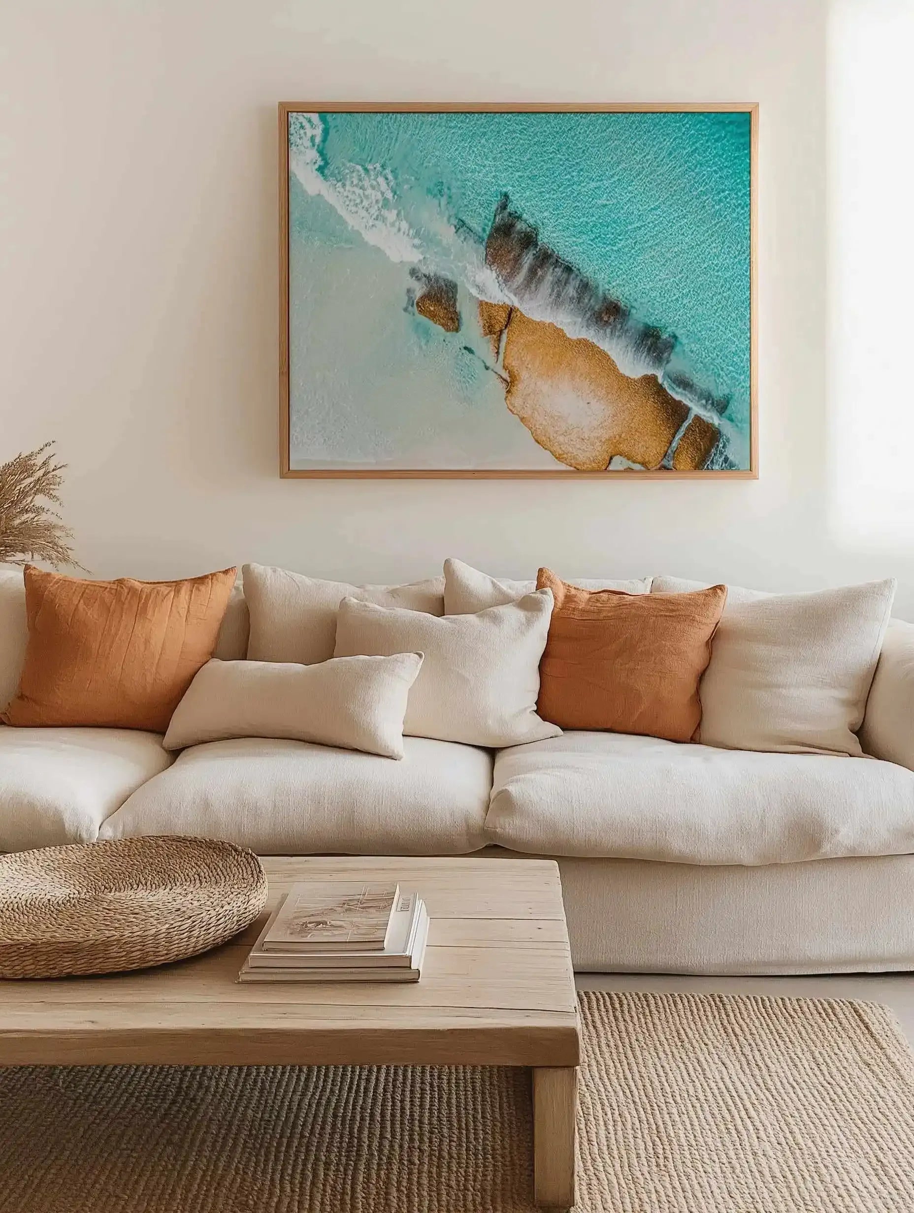 Golden Rough Esperance | Aerial Photo Wall Framed Canvas Art Print from Olive et Oriel where you can shop wallpaper and artworks online