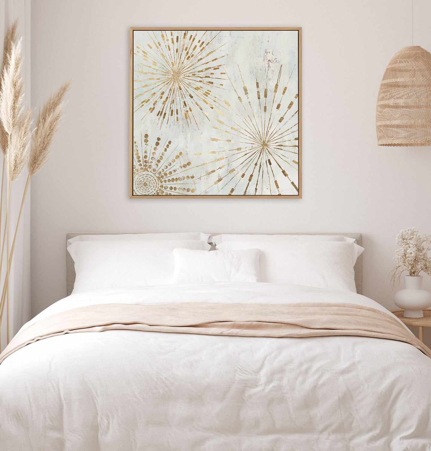 Golden Stars I | Framed Canvas Art Print