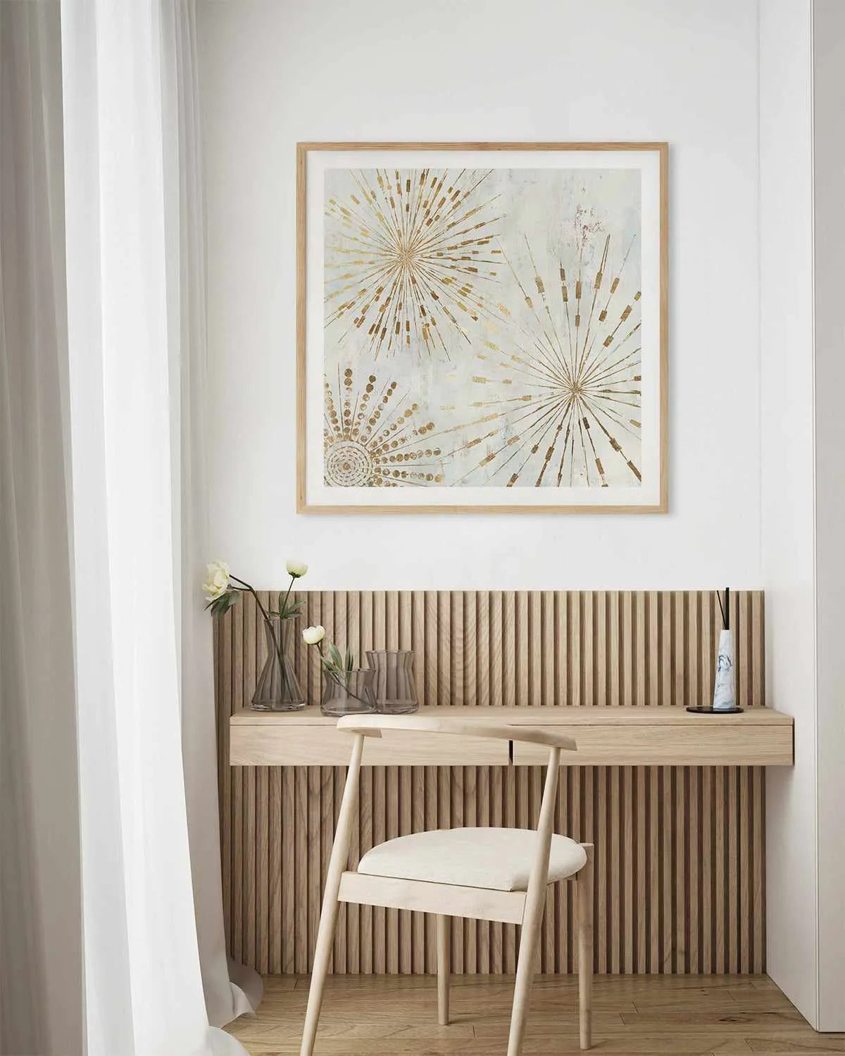 Golden Stars I Art Print from Olive et Oriel where you can shop wallpaper and artworks online