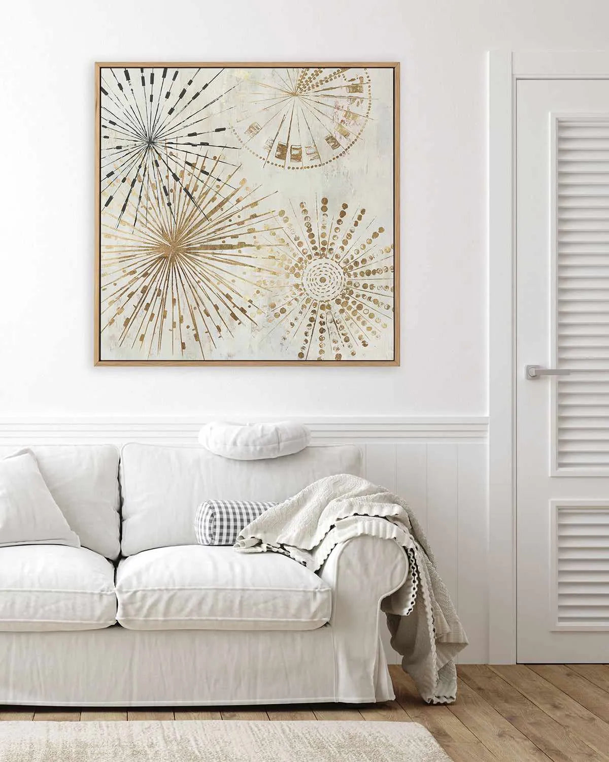 Golden Stars II | Framed Canvas Art Print from Olive et Oriel where you can shop wallpaper and artworks online
