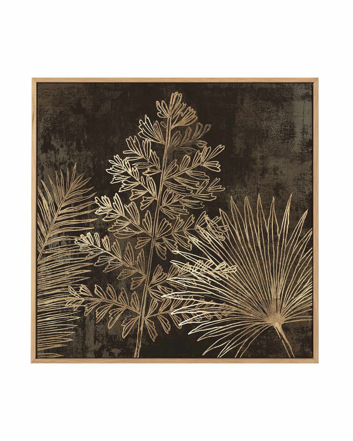 Golden Tropics II | Framed Canvas Art Print