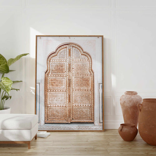 Golden Doorway | Morocco | Framed Canvas