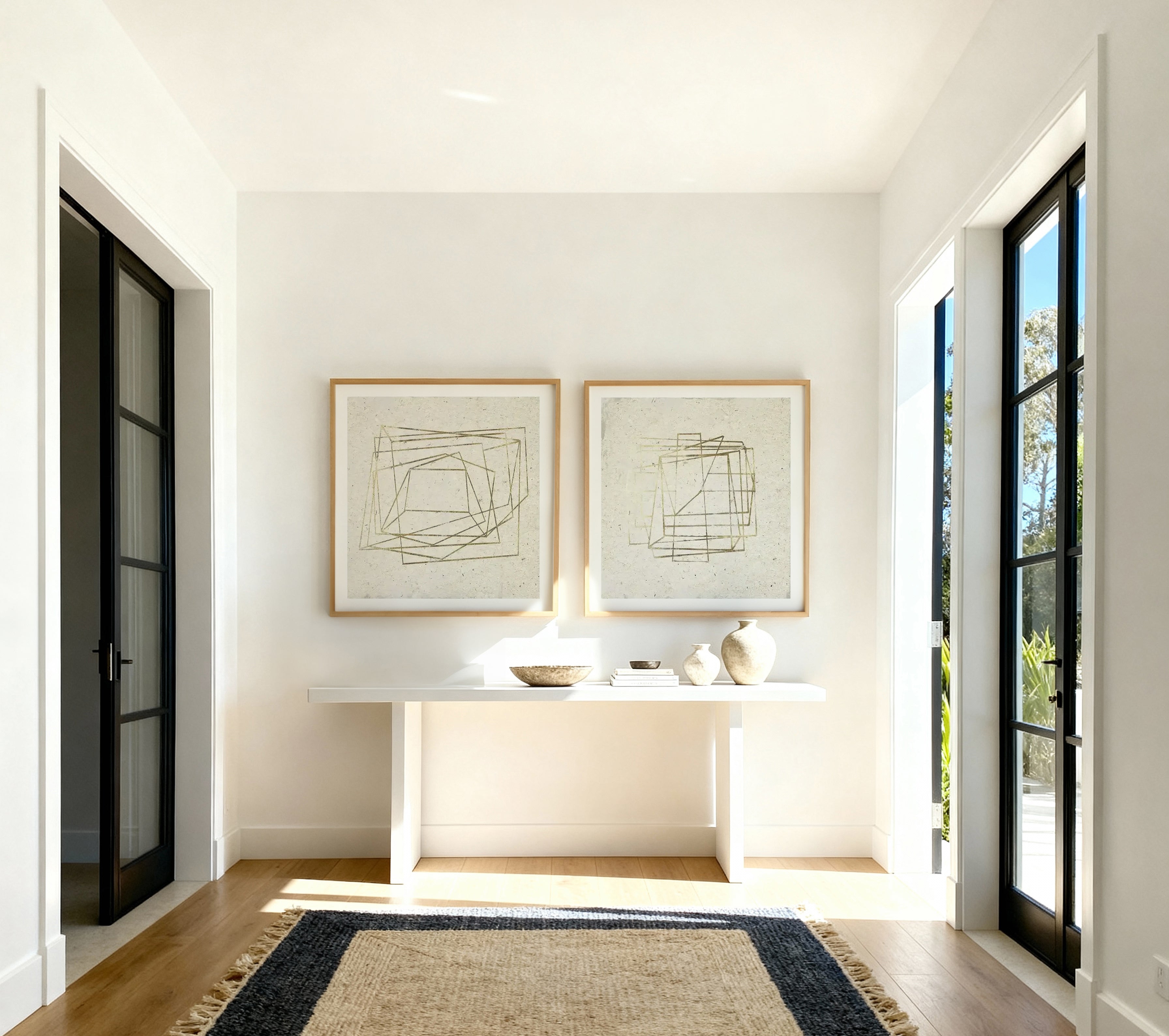 Golden Embrace I & II Art Print Set of 2 | Matching Wall Art