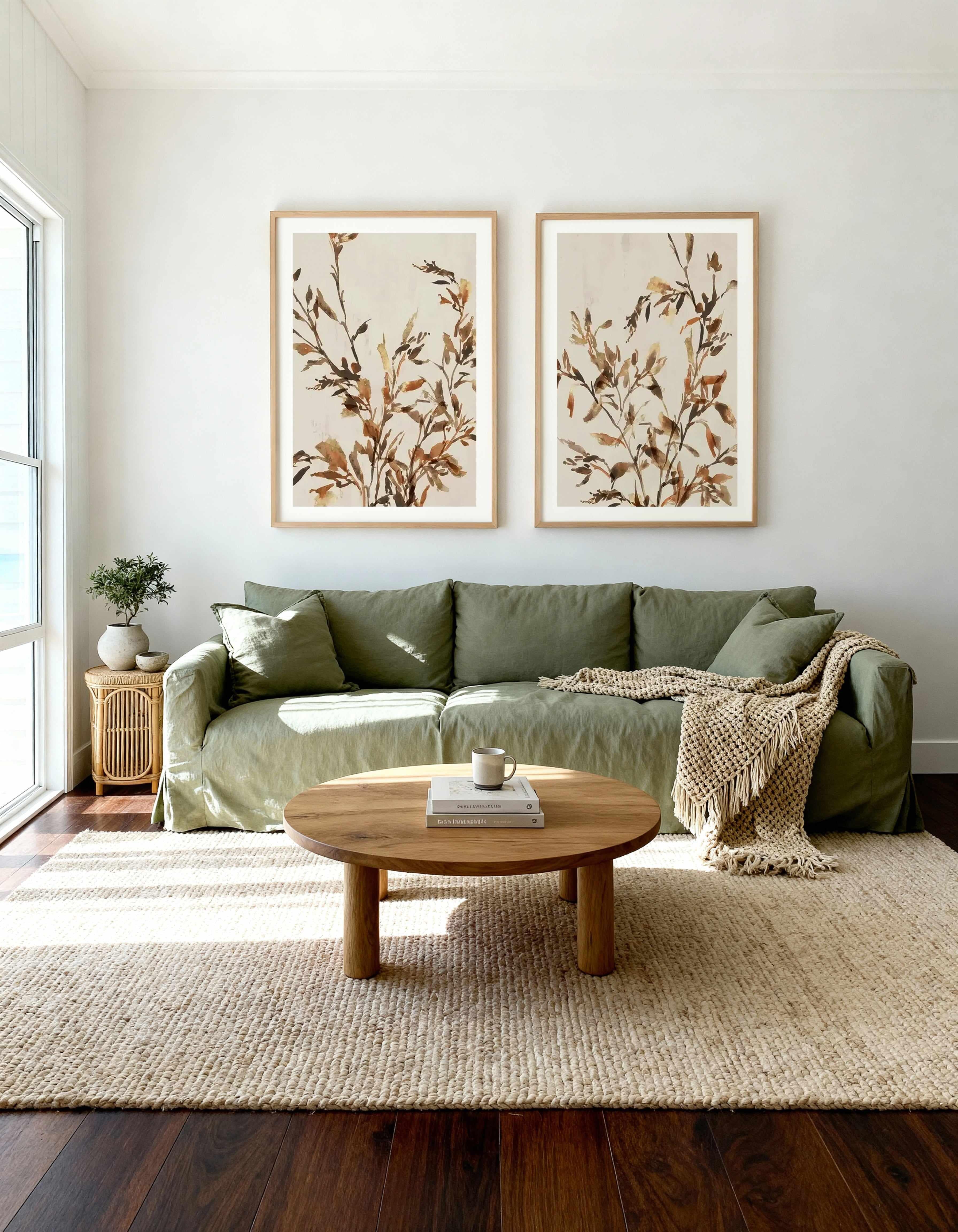 Golden Frond I & II Art Print Set of 2 | Matching Wall Art