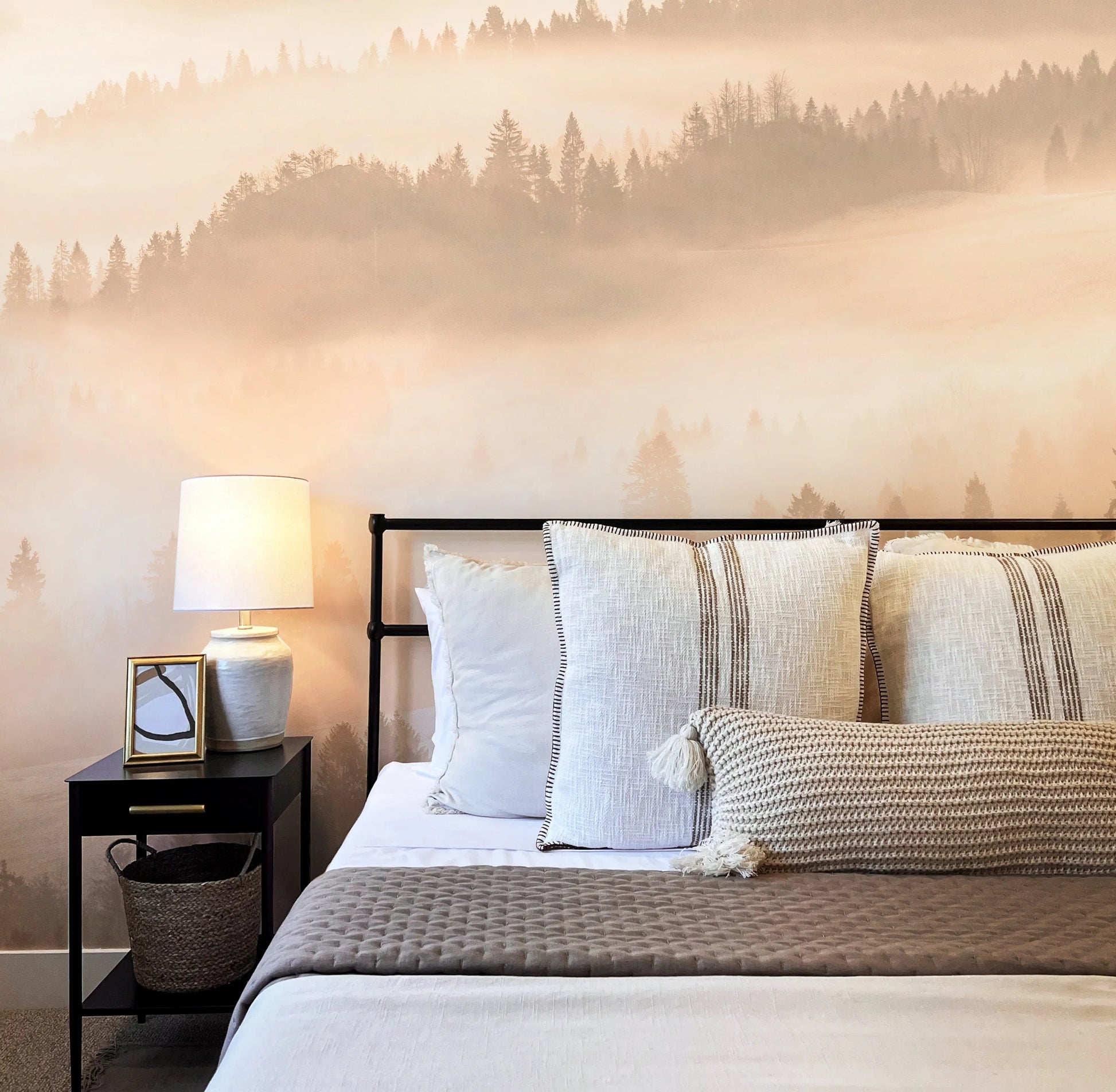 Golden Mist Photo Mural Wallpaper from Olive et Oriel where you can shop wallpaper and artworks online