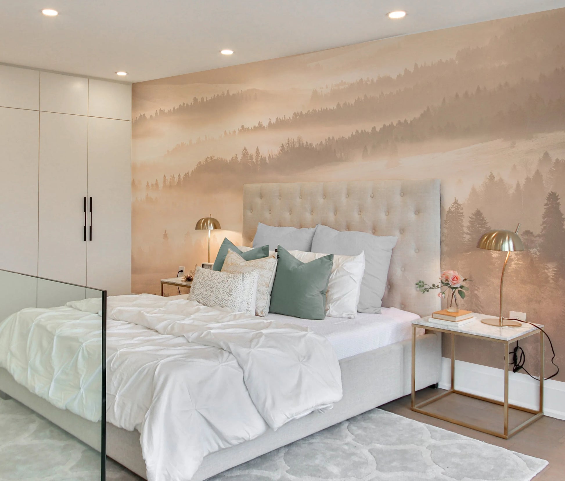 Golden Mist Photo Mural Wallpaper from Olive et Oriel where you can shop wallpaper and artworks online