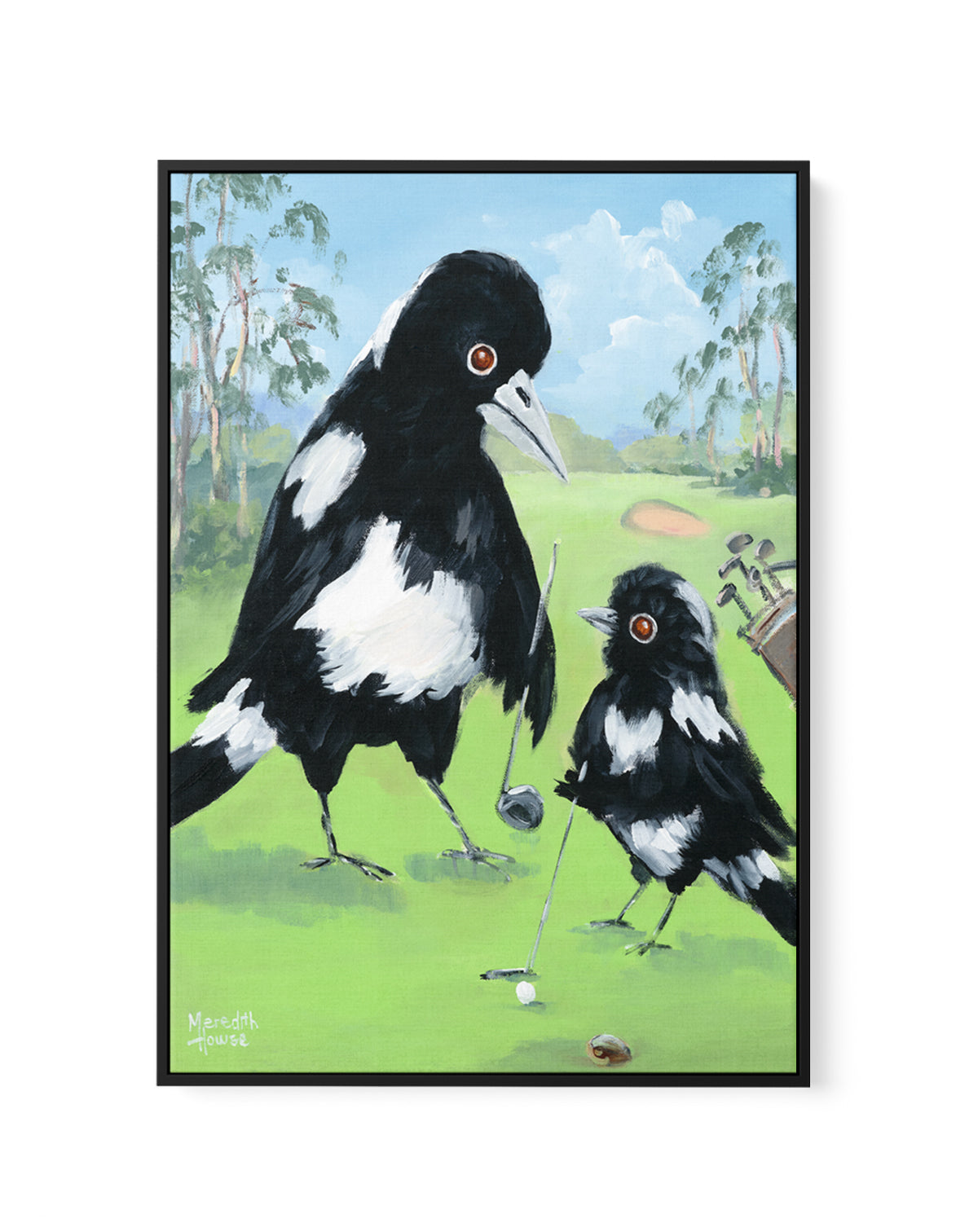 Golf with Dad by Meredith Howse | Framed Canvas Art Print