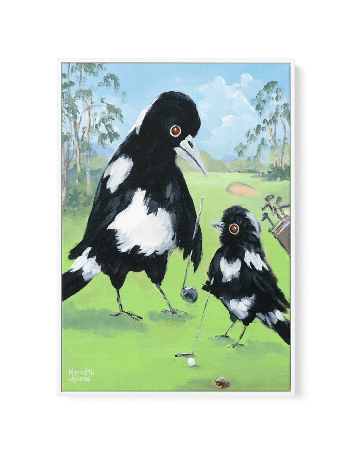 Golf with Dad by Meredith Howse | Framed Canvas Art Print
