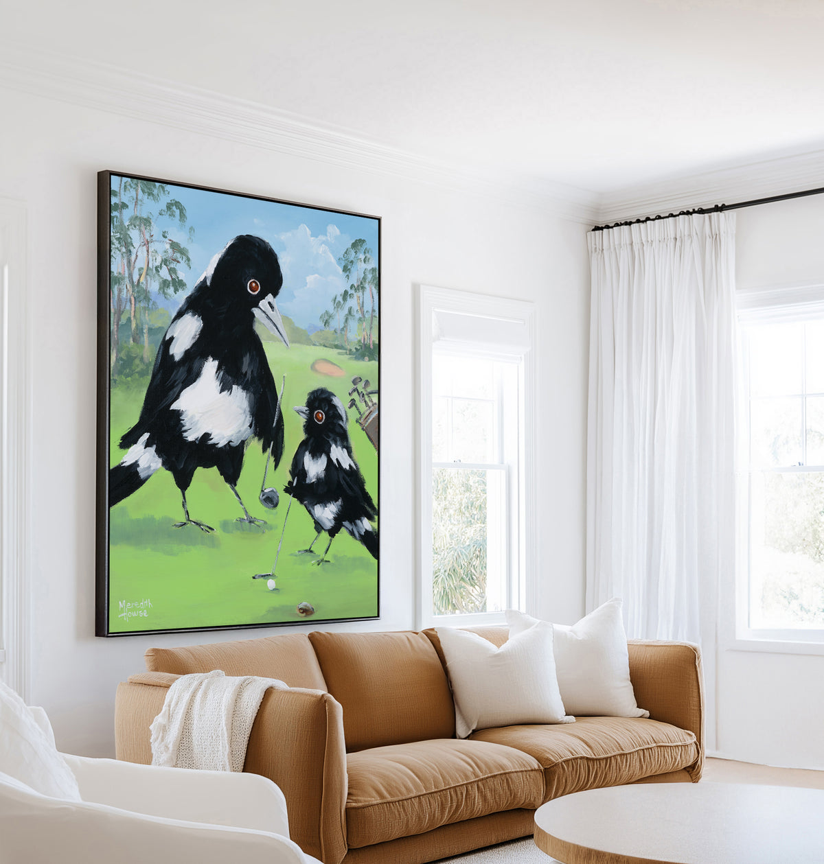 Golf with Dad by Meredith Howse | Framed Canvas Art Print