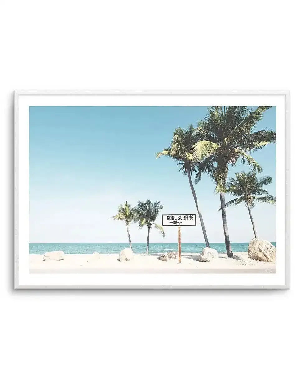 Gone Surfing Art Print-PRINT-Olive et Oriel-Olive et Oriel-A4 | 8.3" x 11.7" | 21 x 29.7cm-Unframed Art Print-With White Border-Buy-Australian-Art-Prints-Online-with-Olive-et-Oriel-Your-Artwork-Specialists-Austrailia-Decorate-With-Coastal-Photo-Wall-Art-Prints-From-Our-Beach-House-Artwork-Collection-Fine-Poster-and-Framed-Artwork