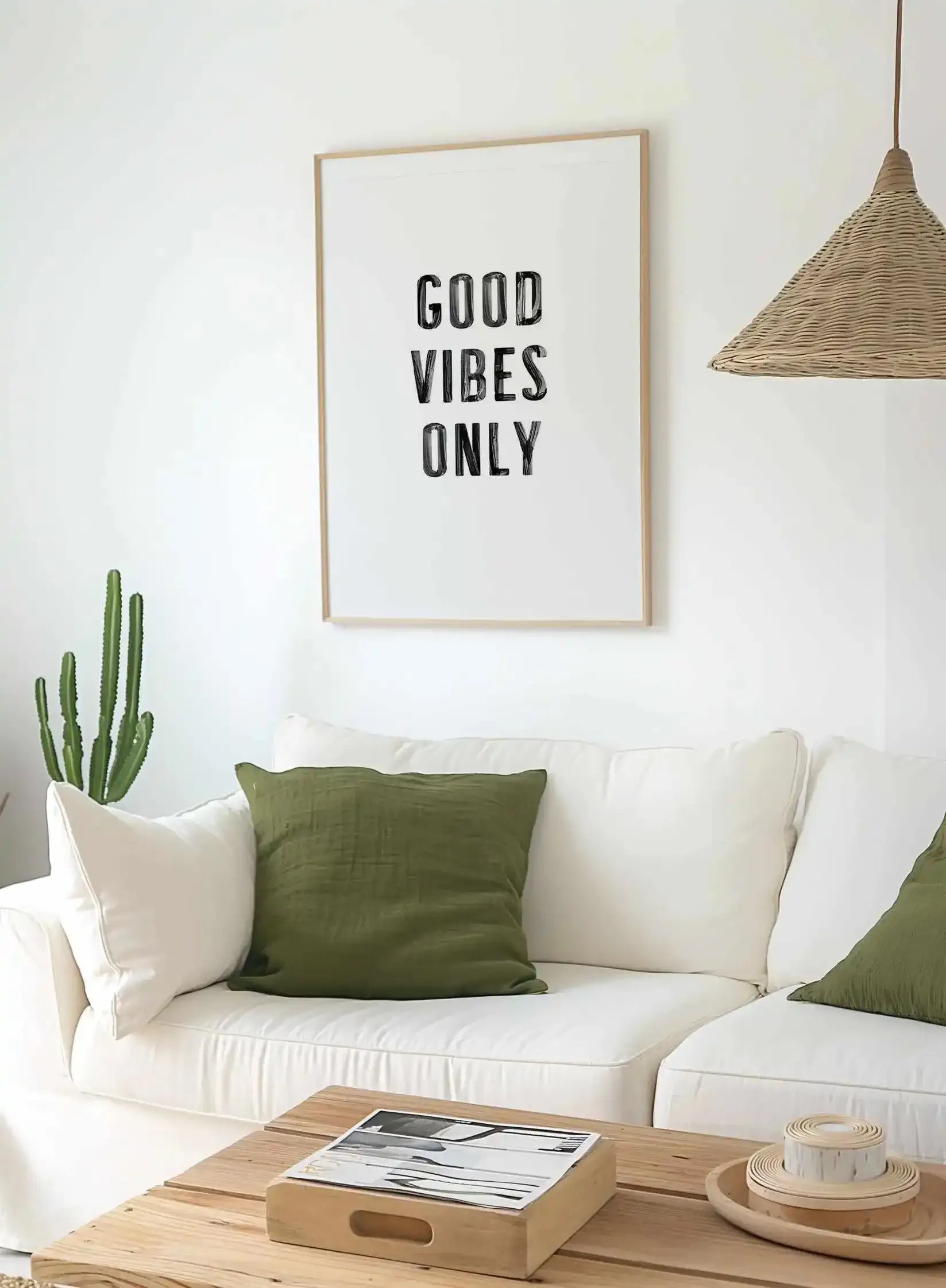 Good Vibes Only | Black Art Print from Olive et Oriel where you can shop wallpaper and artworks online