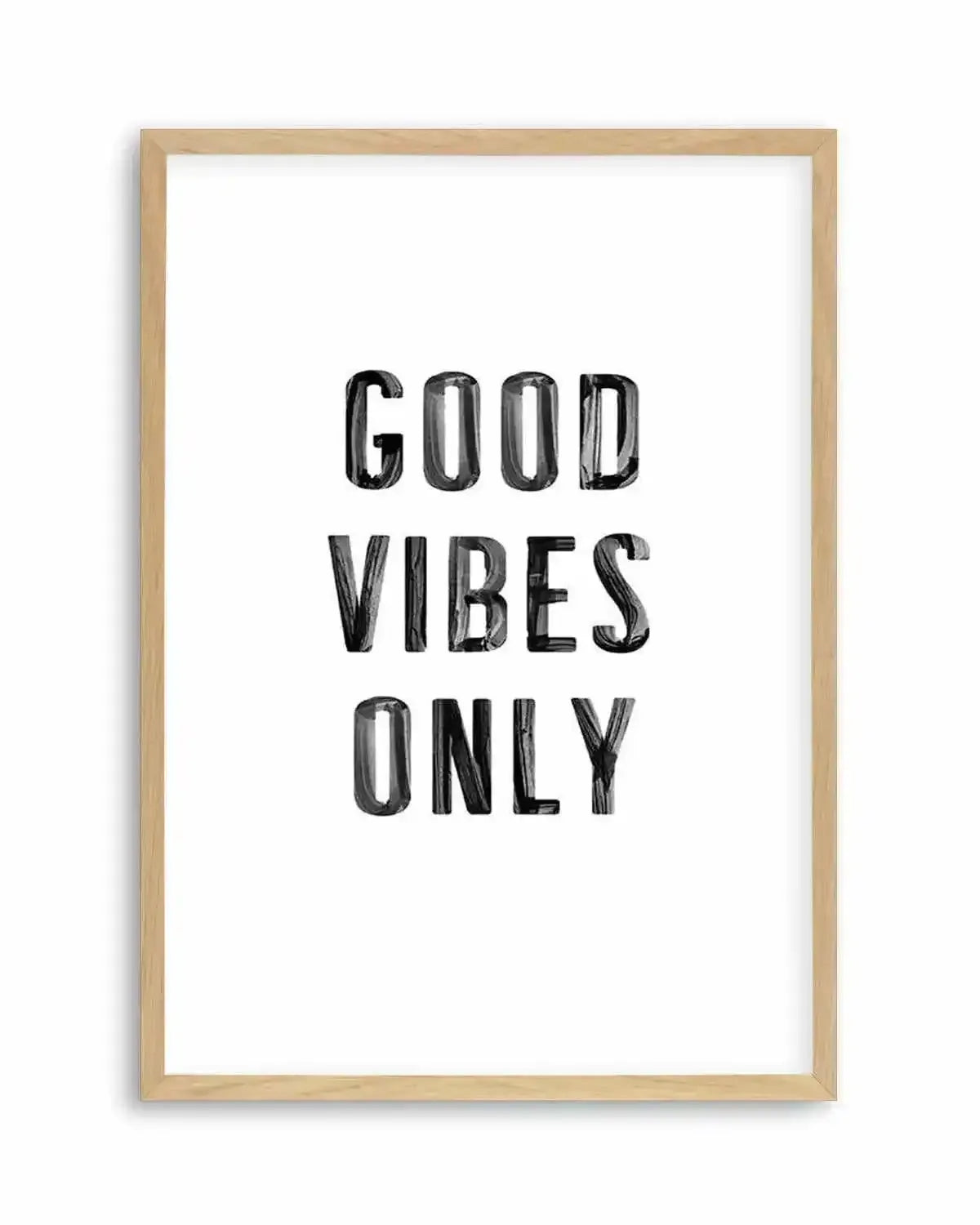 Good Vibes Only | Black Art Print from Olive et Oriel where you can shop wallpaper and artworks online