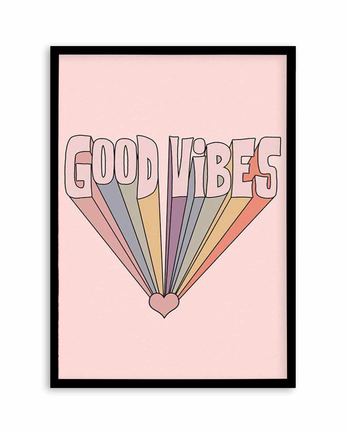 Good Vibes Retro Art Print