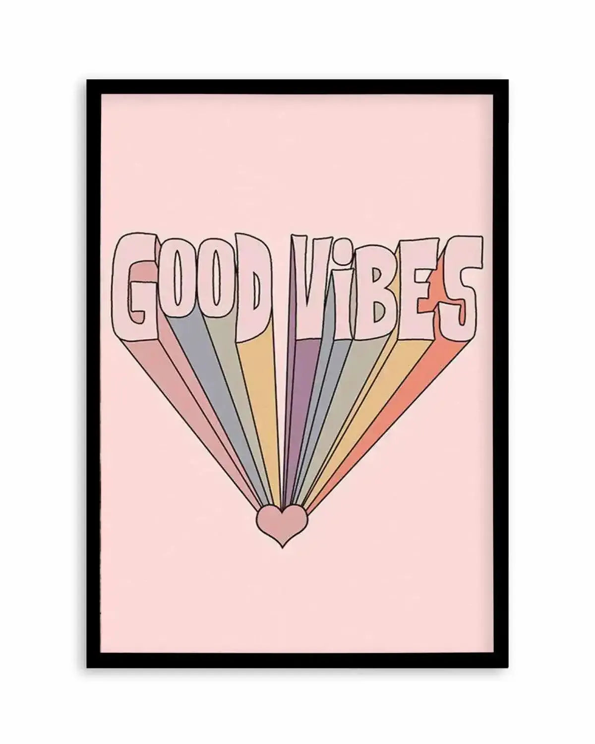Good Vibes Retro Art Print from Olive et Oriel where you can shop wallpaper and artworks online