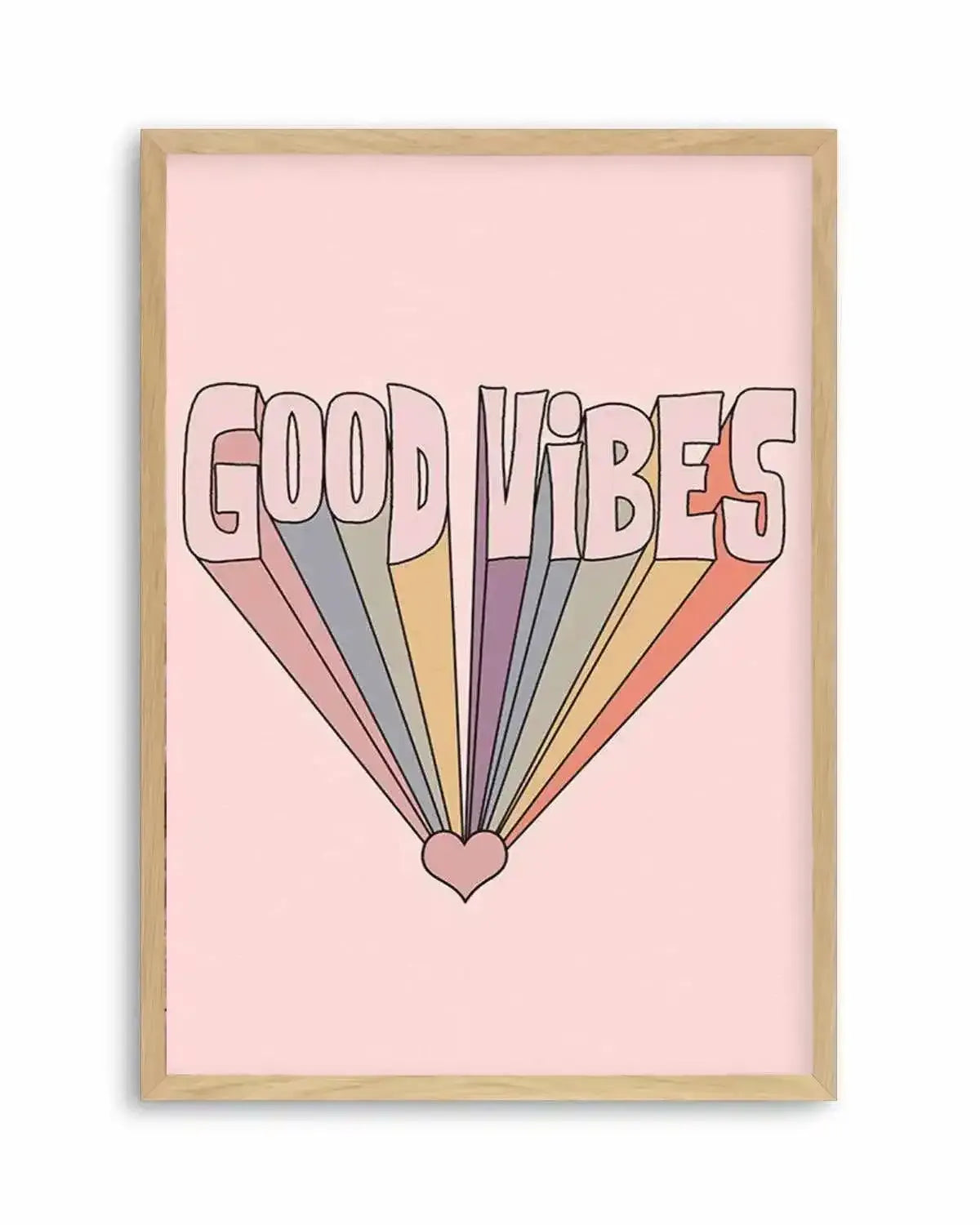 Good Vibes Retro Art Print from Olive et Oriel where you can shop wallpaper and artworks online