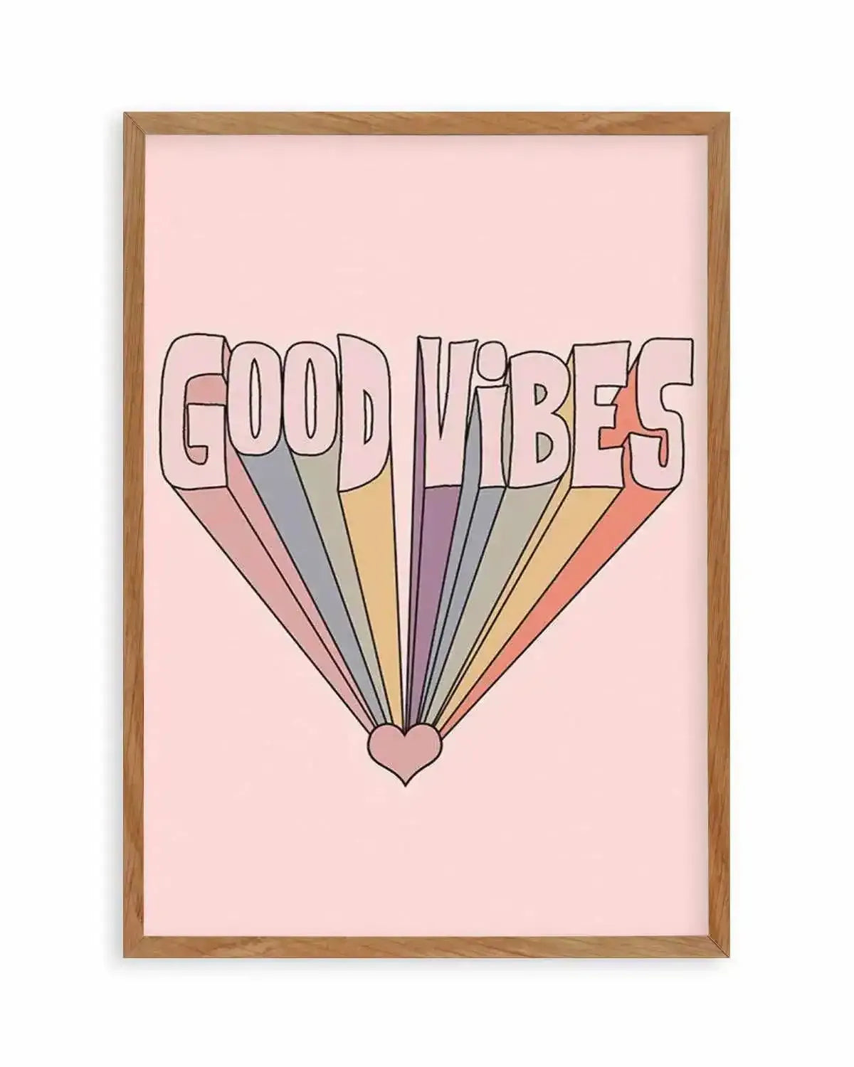 Good Vibes Retro Art Print from Olive et Oriel where you can shop wallpaper and artworks online