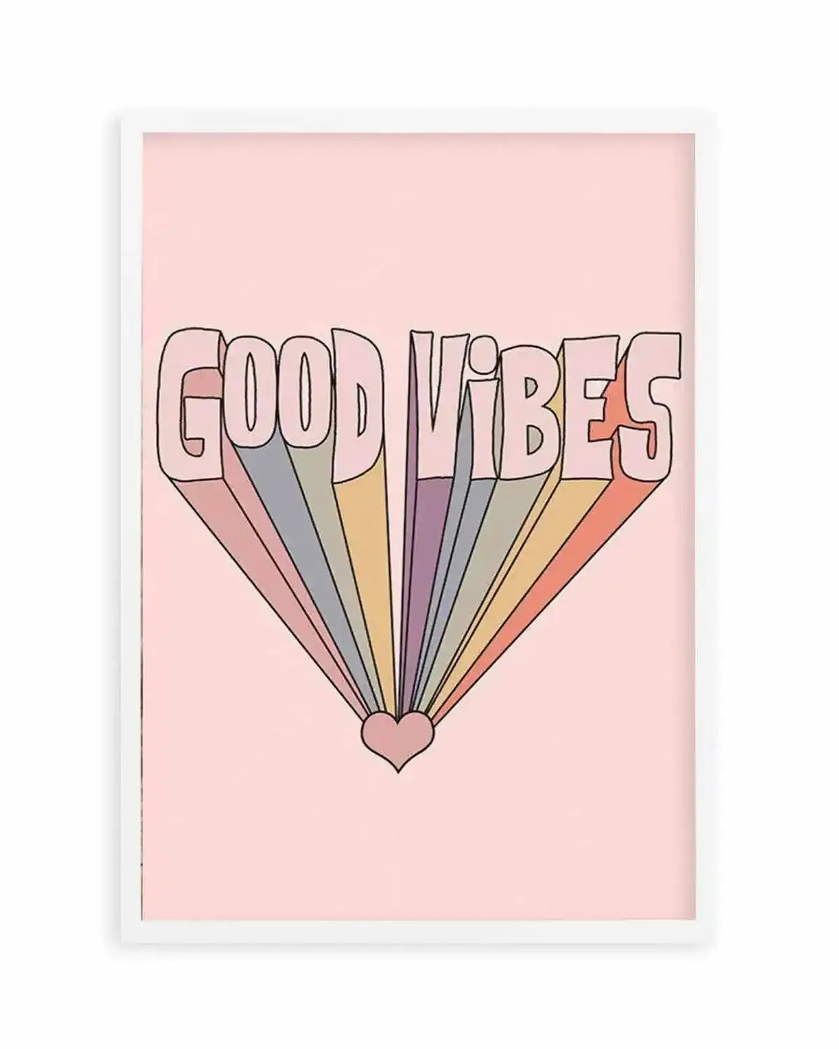 Good Vibes Retro Art Print from Olive et Oriel where you can shop wallpaper and artworks online