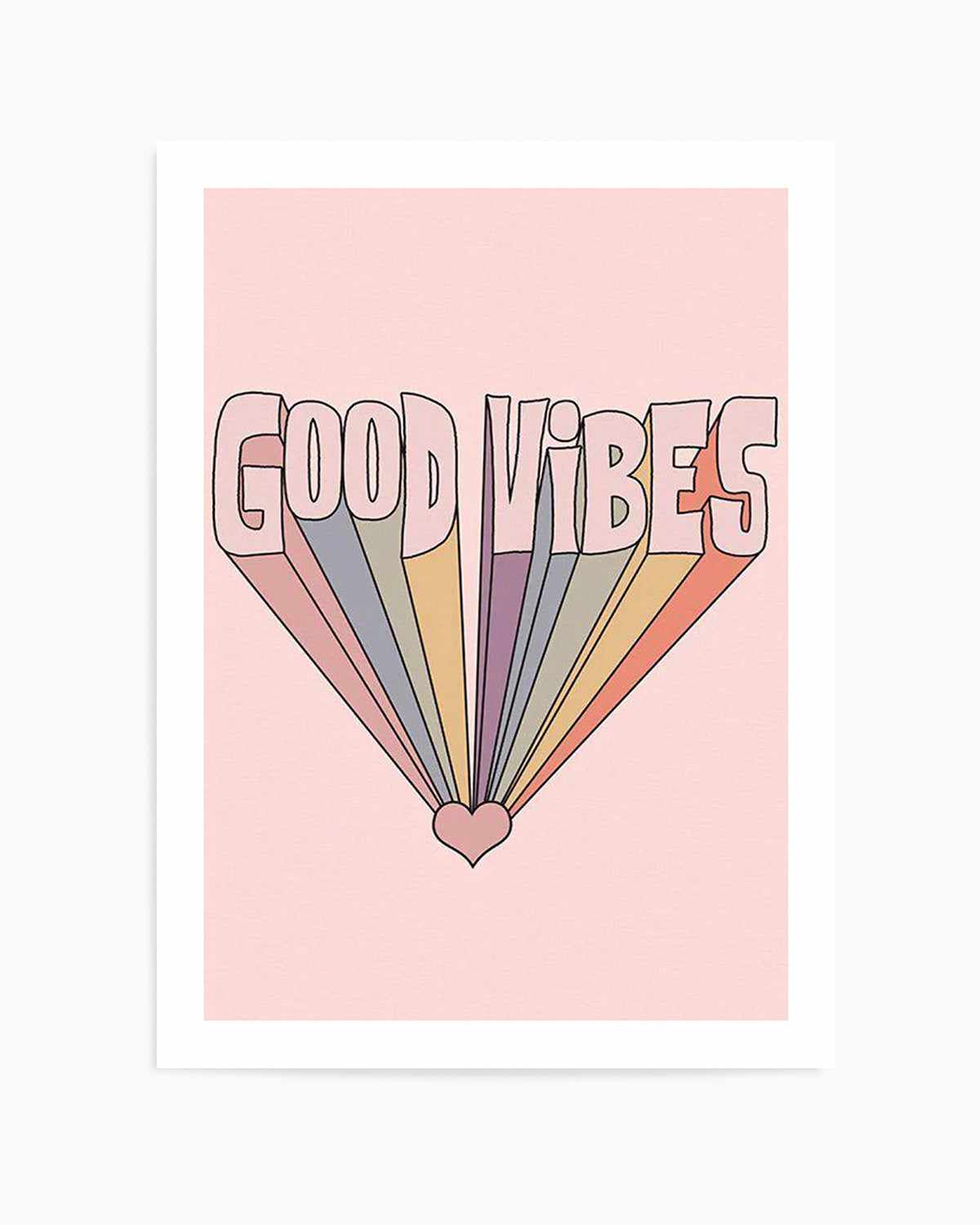 Good Vibes Retro Art Print