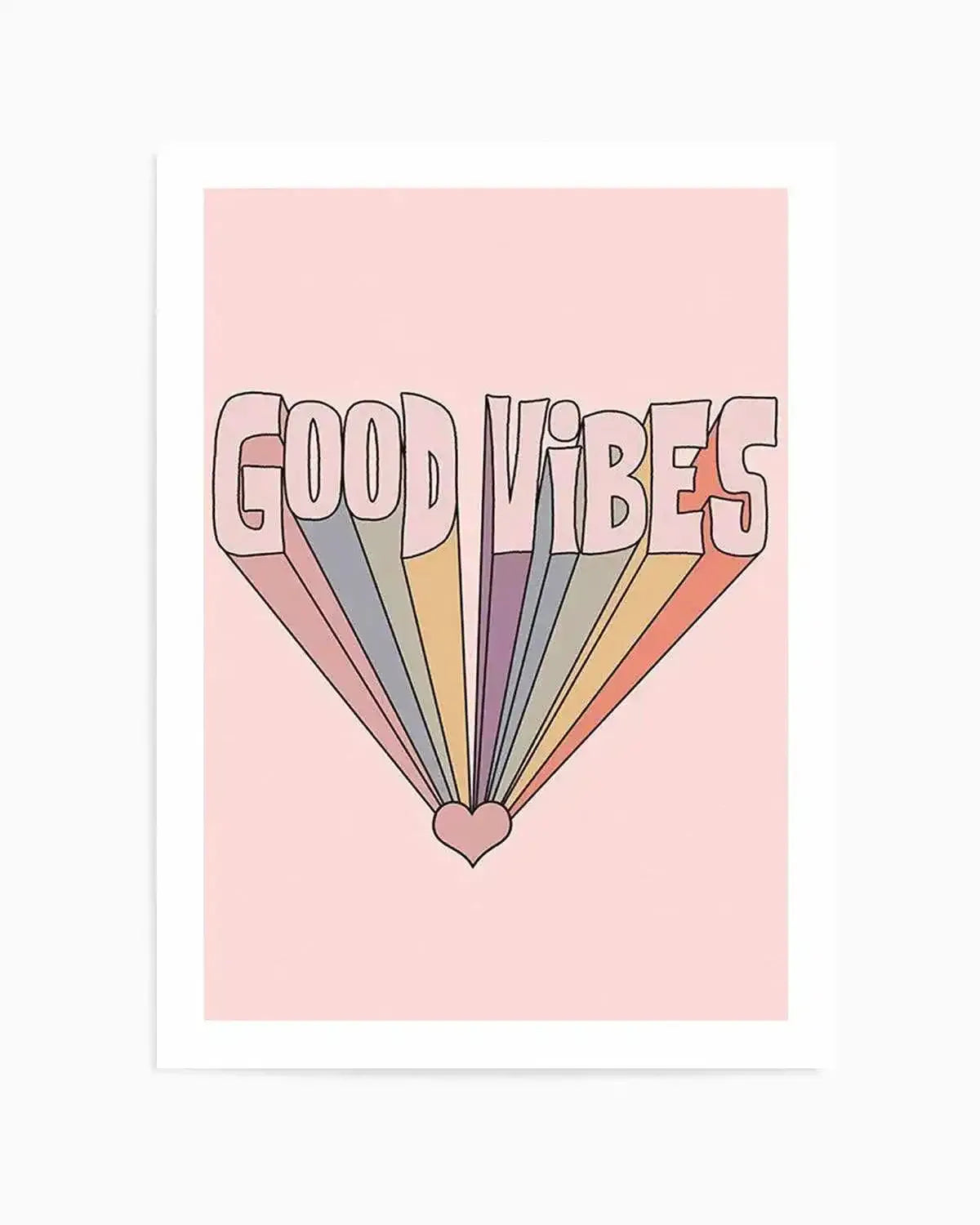 Good Vibes Retro Art Print from Olive et Oriel where you can shop wallpaper and artworks online