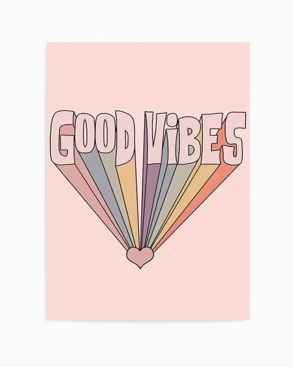 Good Vibes Retro Art Print from Olive et Oriel where you can shop wallpaper and artworks online