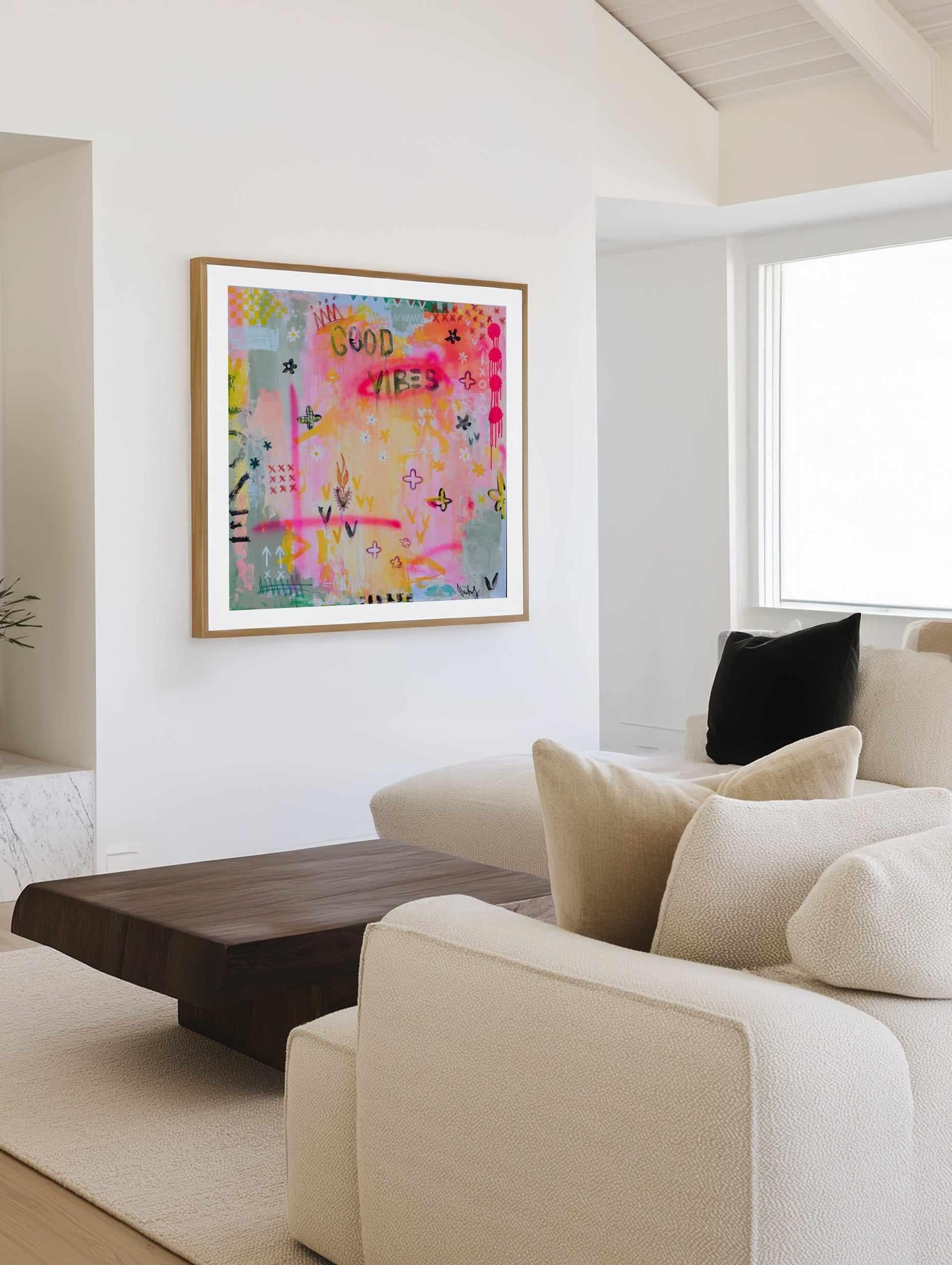 Good Vibes by Jackie Green | Art Print from Olive et Oriel where you can shop wallpaper and artworks online