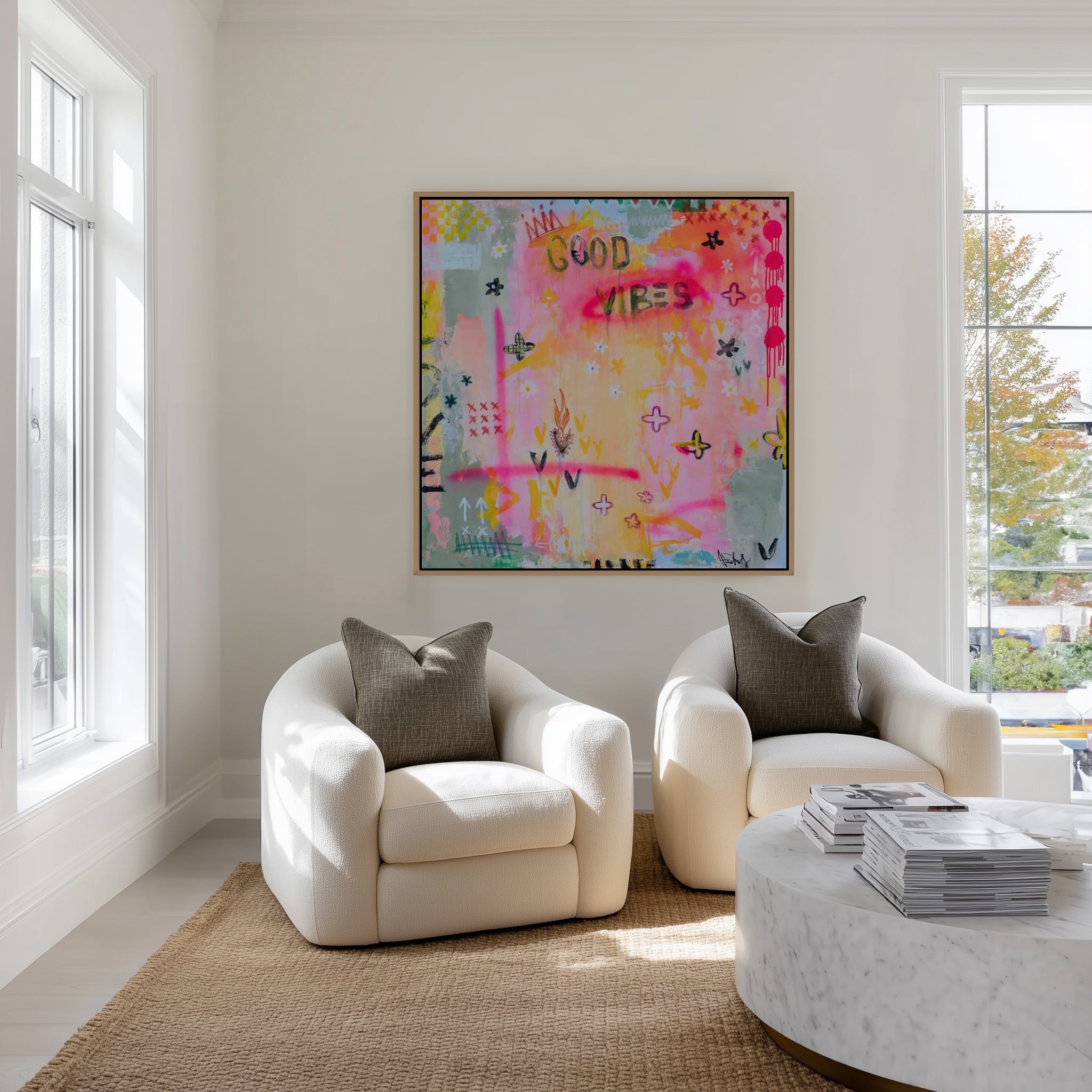 Good Vibes by Jackie Green | Framed Canvas Art Print