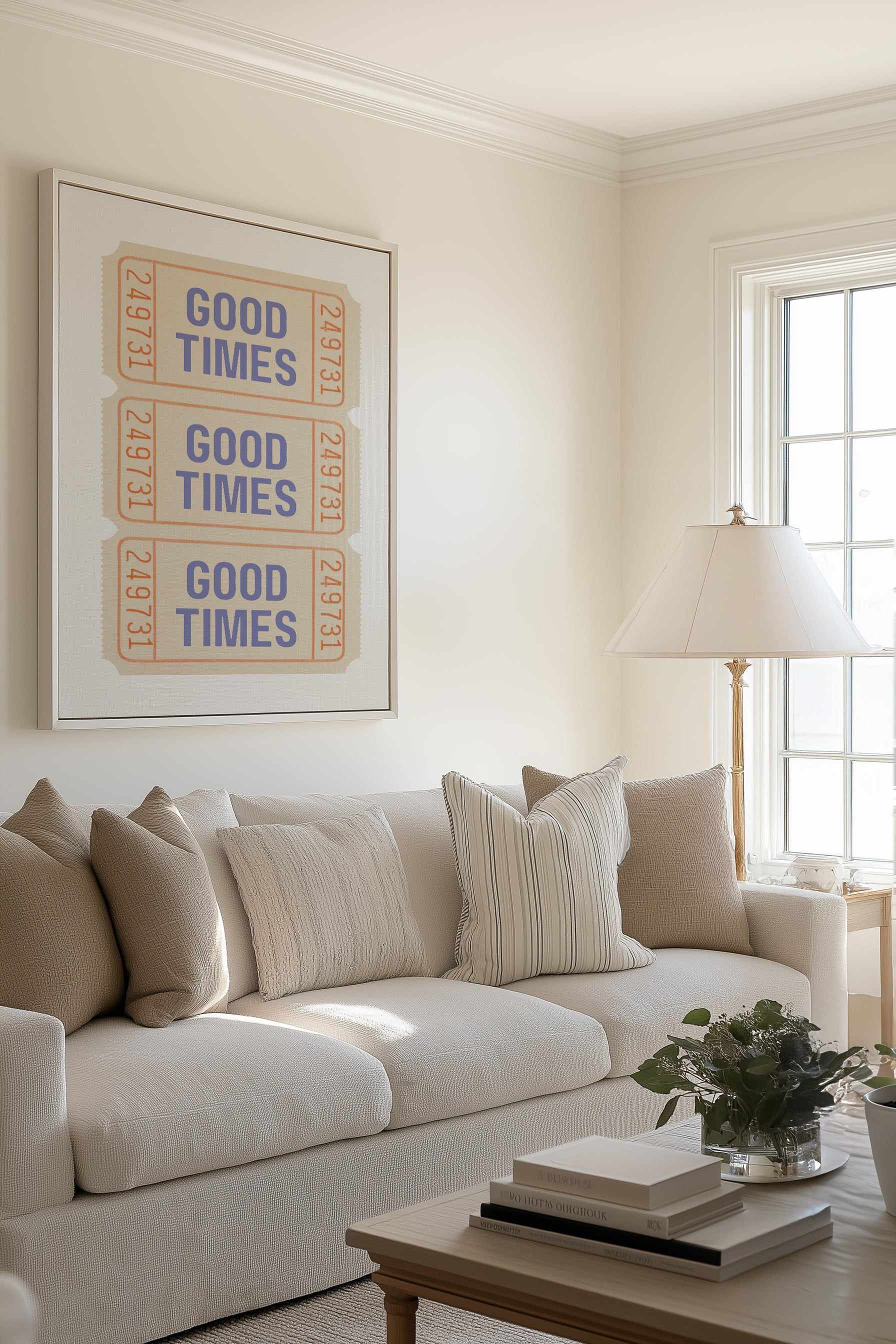 Coastal Blue Good Times | Framed Canvas Art Print from Olive et Oriel where you can shop wallpaper and artworks online