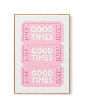 Pink With White Good Times | Framed Canvas Art Print from Olive et Oriel where you can shop wallpaper and artworks online
