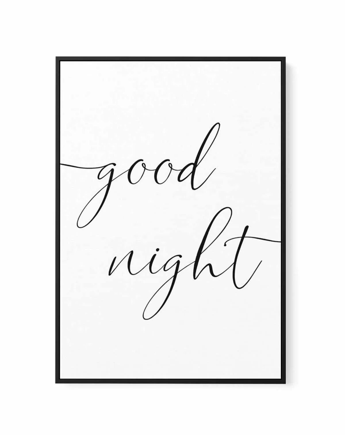 Goodnight | Framed Canvas-CANVAS-You can shop wall art online with Olive et Oriel for everything from abstract art to fun kids wall art. Our beautiful modern art prints and canvas art are available from large canvas prints to wall art paintings and our proudly Australian artwork collection offers only the highest quality framed large wall art and canvas art Australia - You can buy fashion photography prints or Hampton print posters and paintings on canvas from Olive et Oriel and have them delive
