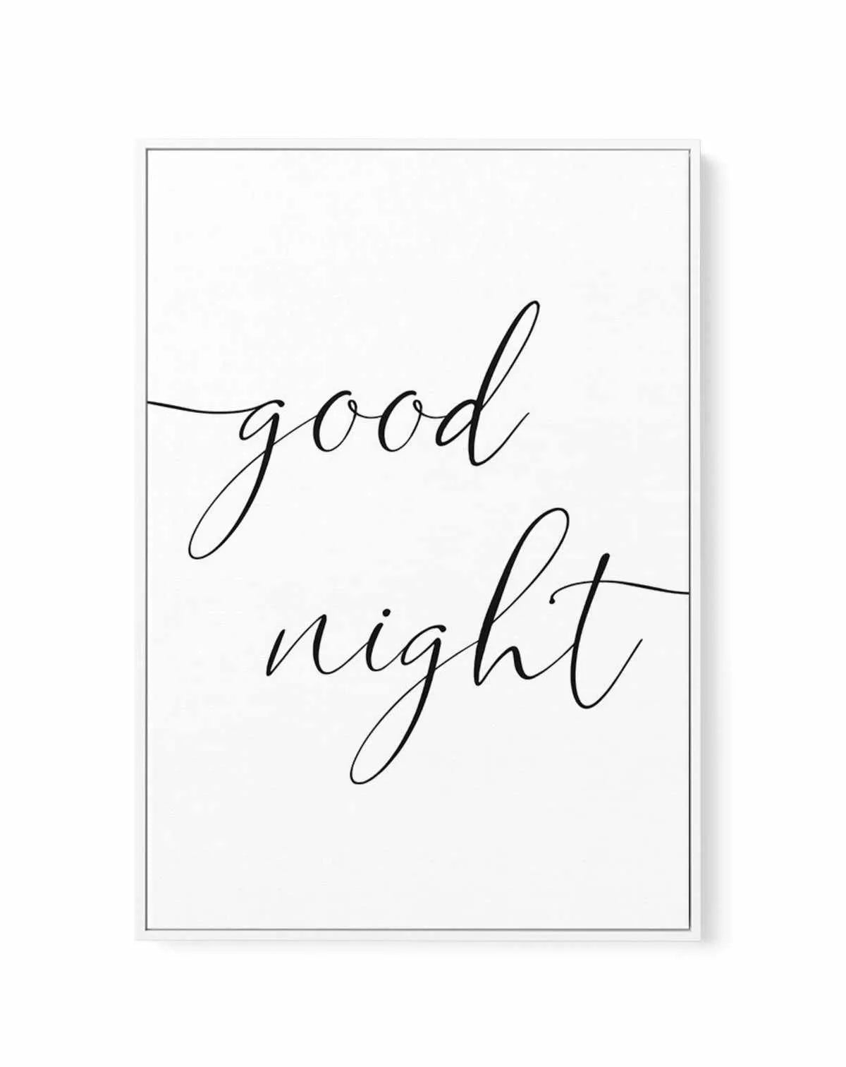 Goodnight | Framed Canvas-CANVAS-You can shop wall art online with Olive et Oriel for everything from abstract art to fun kids wall art. Our beautiful modern art prints and canvas art are available from large canvas prints to wall art paintings and our proudly Australian artwork collection offers only the highest quality framed large wall art and canvas art Australia - You can buy fashion photography prints or Hampton print posters and paintings on canvas from Olive et Oriel and have them delive