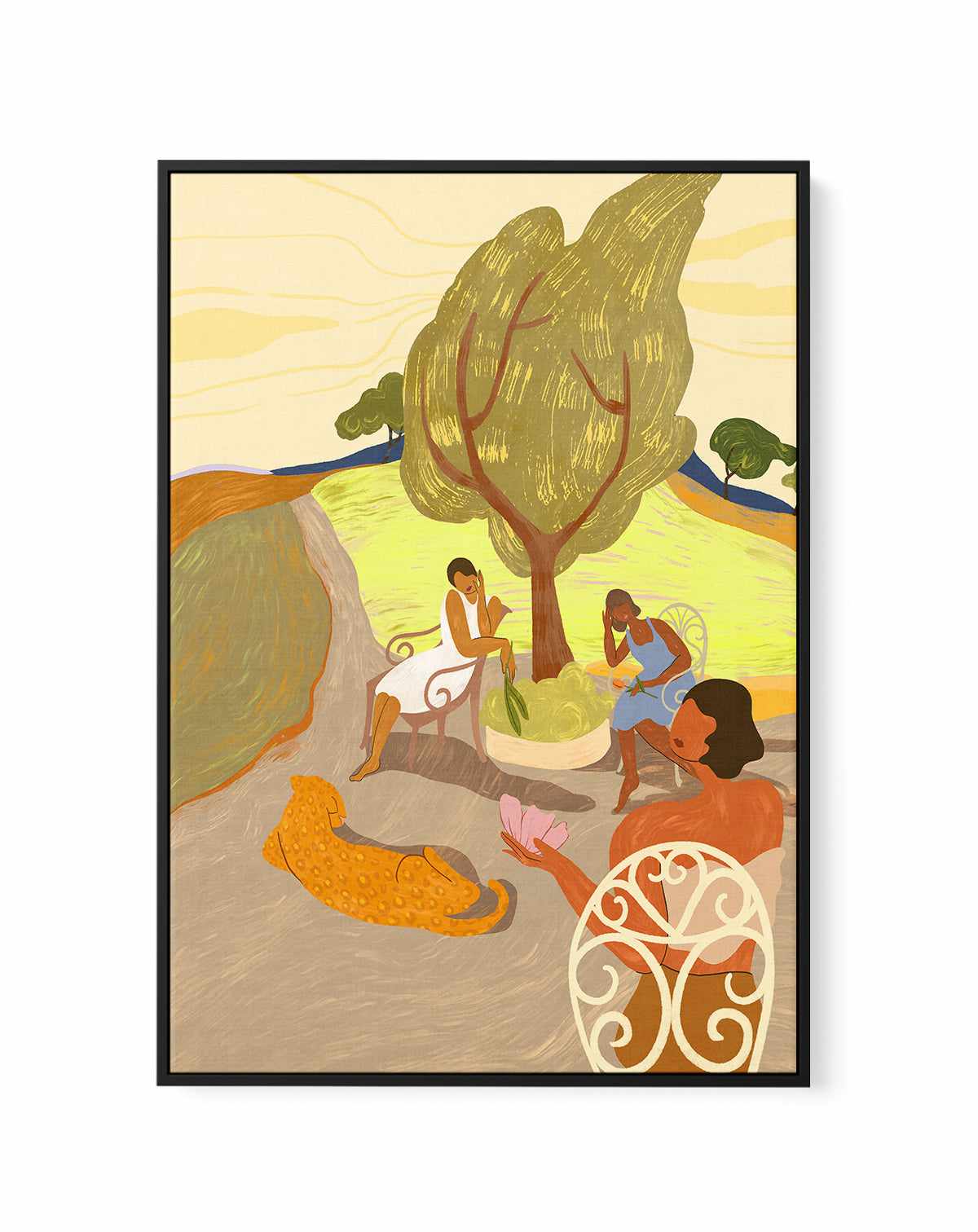 Gossip Session by Arty Guava | Framed Canvas Art Print