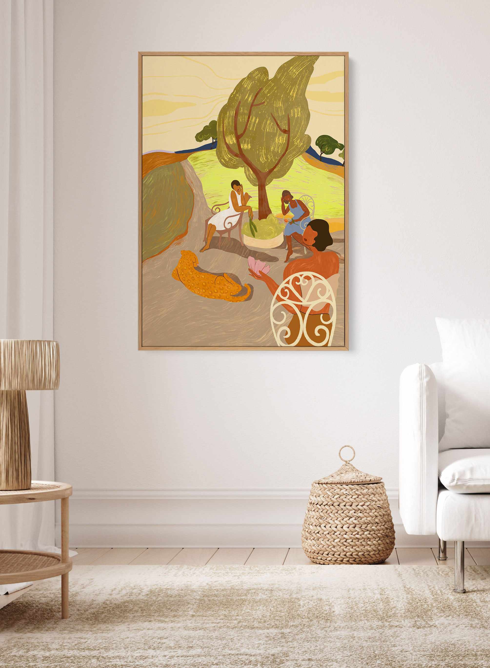 Gossip Session by Arty Guava | Framed Canvas Art Print