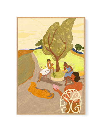 Gossip Session by Arty Guava | Framed Canvas Art Print from Olive et Oriel where you can shop wallpaper and artworks online