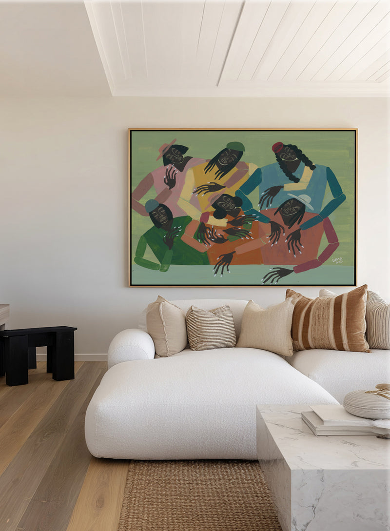 Gossip by Studio IMO | Framed Canvas Art Print