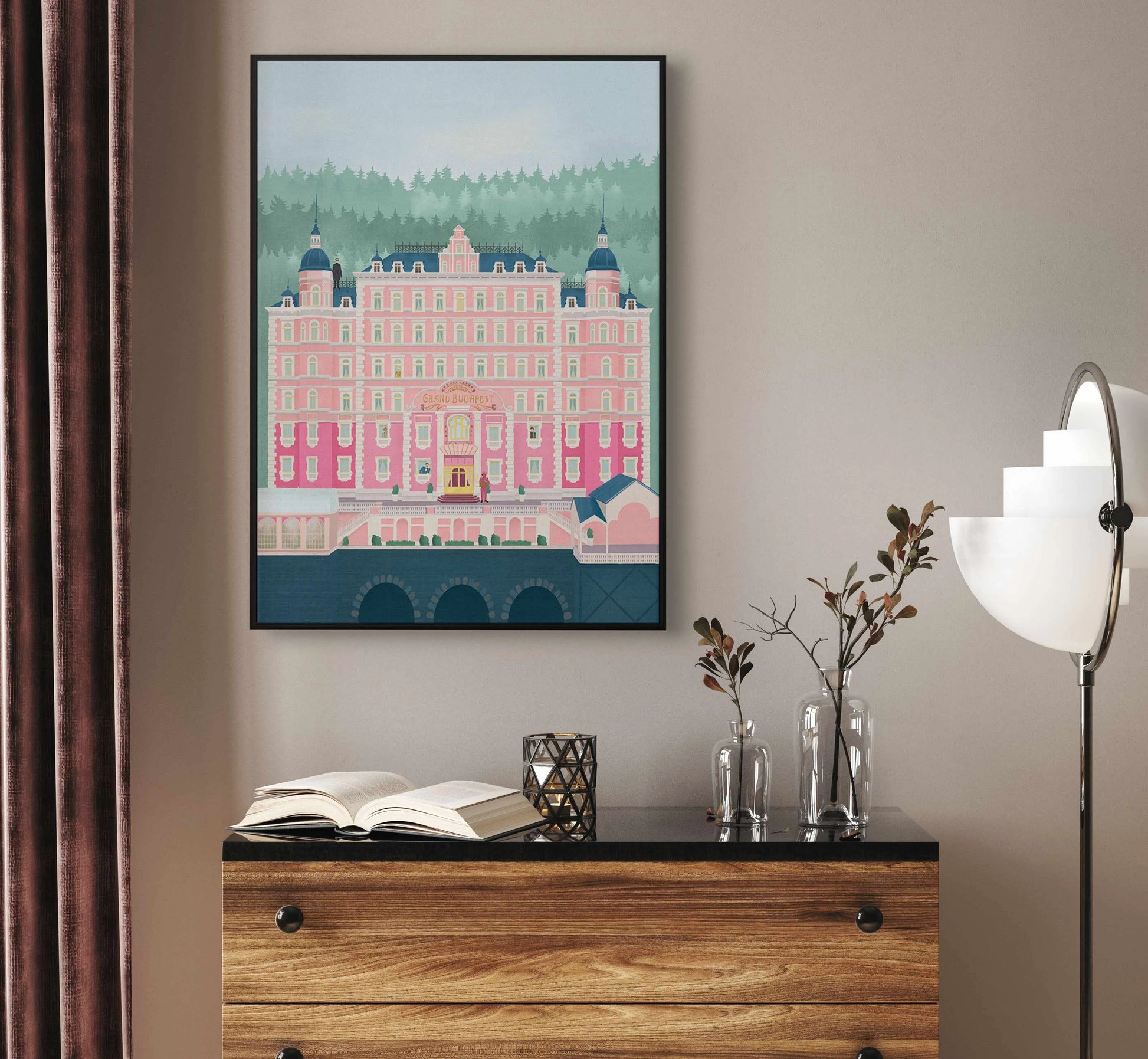The Grand Budapest Hotel by Petra Lizde | Framed Canvas Art Print from Olive et Oriel where you can shop wallpaper and artworks online