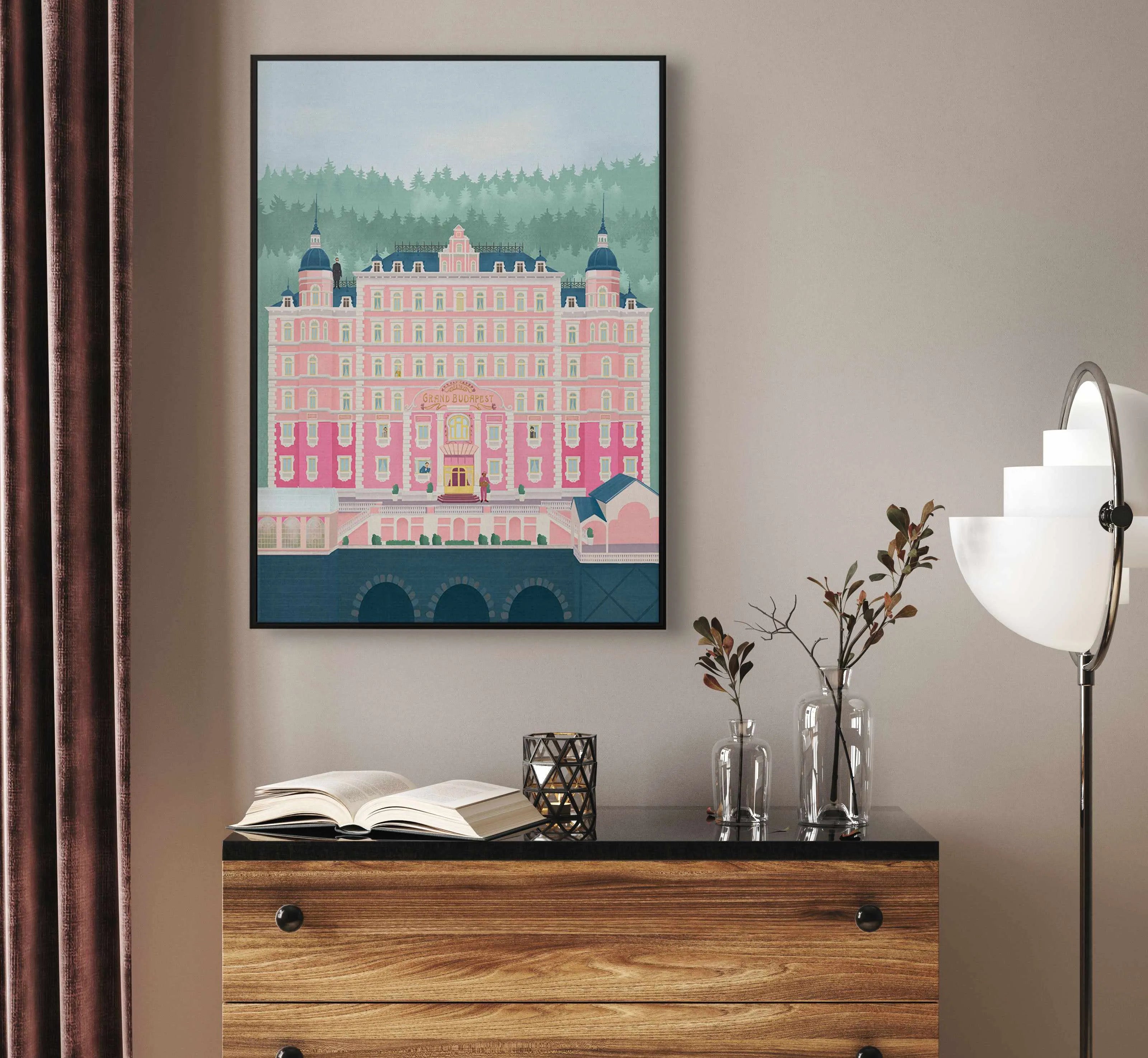 The Grand Budapest Hotel by Petra Lizde | Framed Canvas Art Print from Olive et Oriel where you can shop wallpaper and artworks online