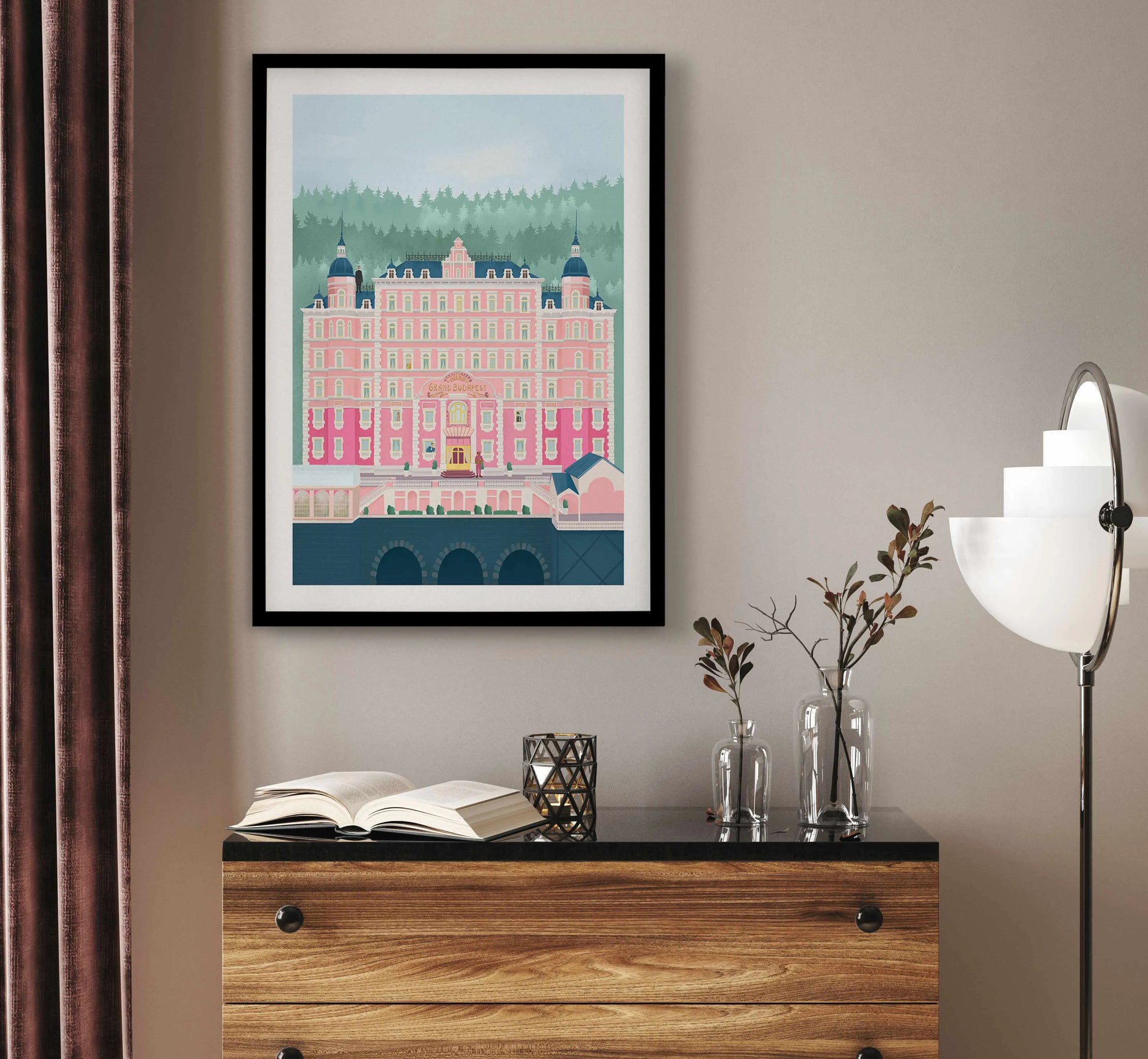 The Grand Budapest Hotel by Petra Lizde Art Print from Olive et Oriel where you can shop wallpaper and artworks online