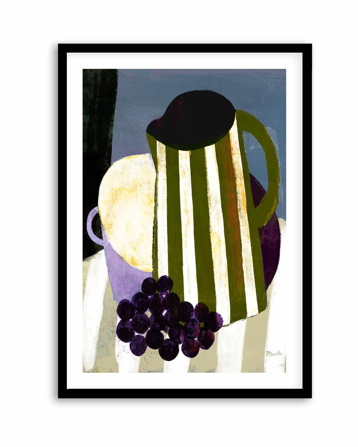 Grape and Striped Jug by Marco Marella | Art Print from Olive et Oriel where you can shop wallpaper and artworks online
