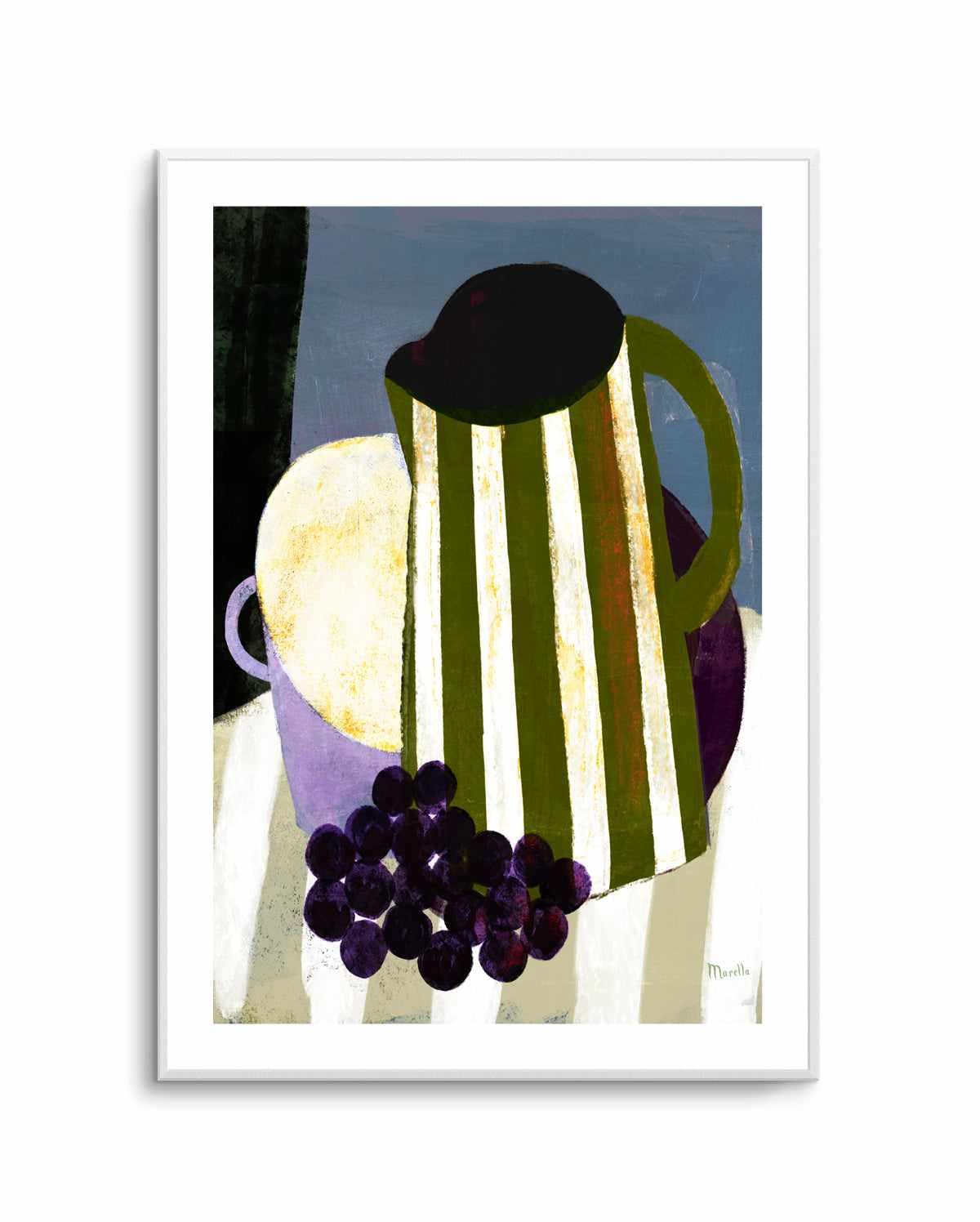 Grape and Striped Jug by Marco Marella | Art Print from Olive et Oriel where you can shop wallpaper and artworks online